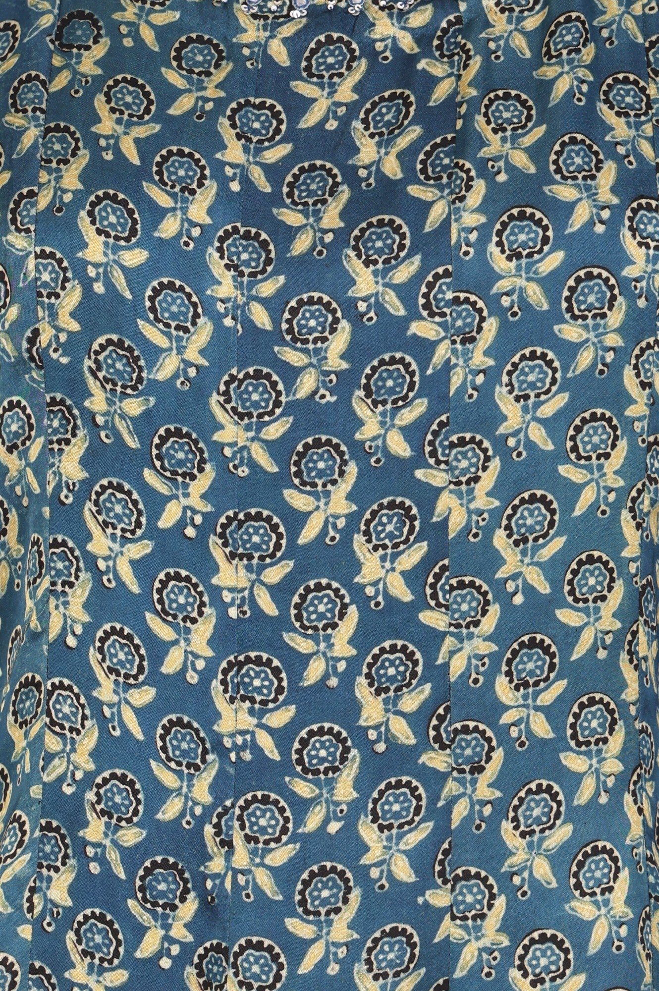 Blue Floral Printed Satin Straight Kurta with Pants and Dupatta Set - Image 3