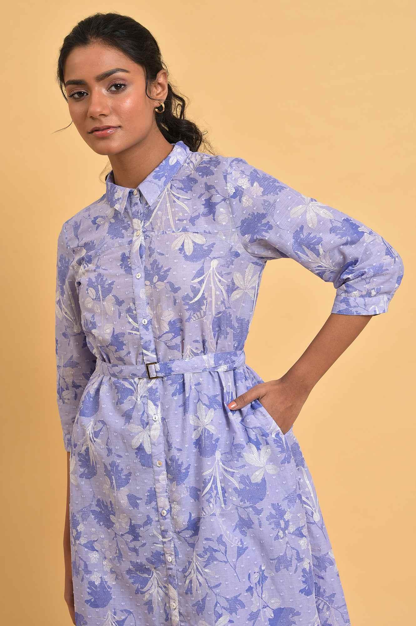Blue Floral Printed Women Co-Ord Set - Image 5