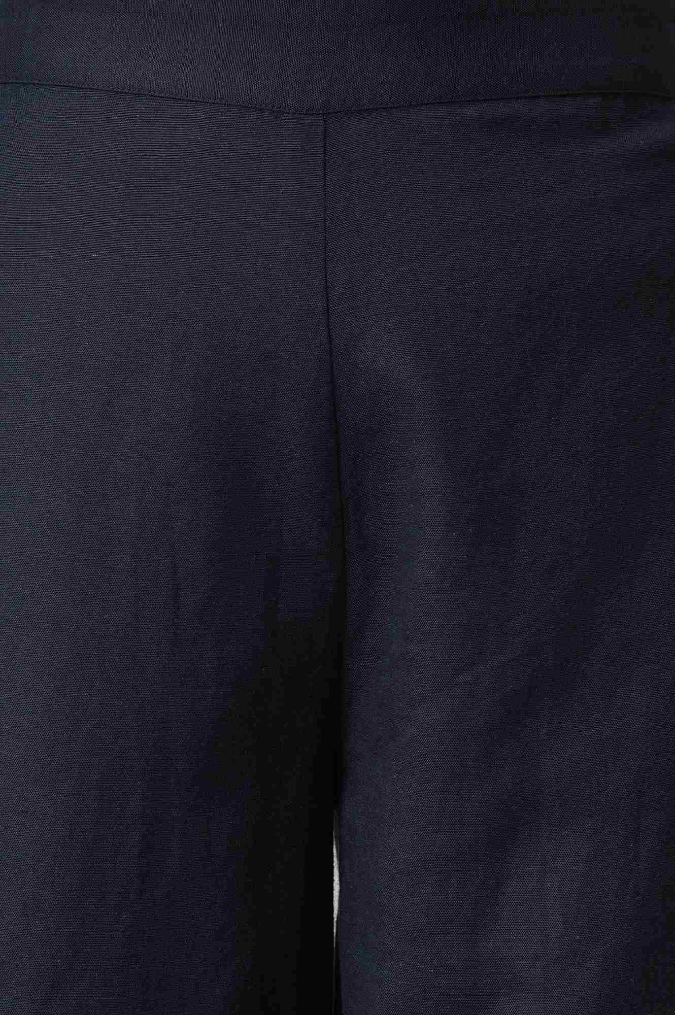 Blue Ikkat Printed Blaser with Top and Straight Pants Co-ord Set - Image 6