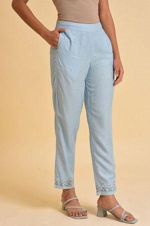 Blue Plus Size Slim Pants - Image 4