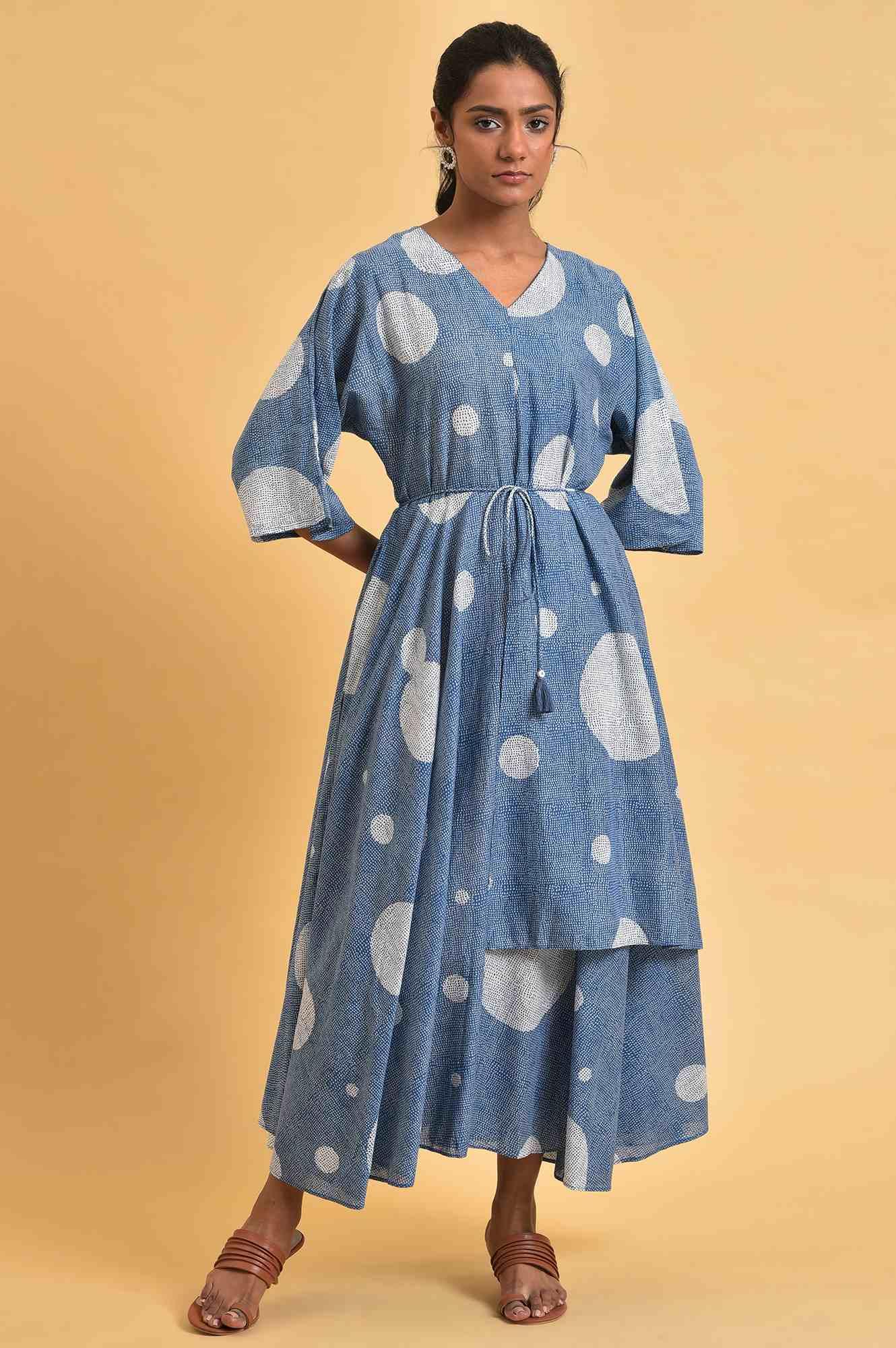 Blue Polka Play Circle Asymmetrical Dress - Image 6