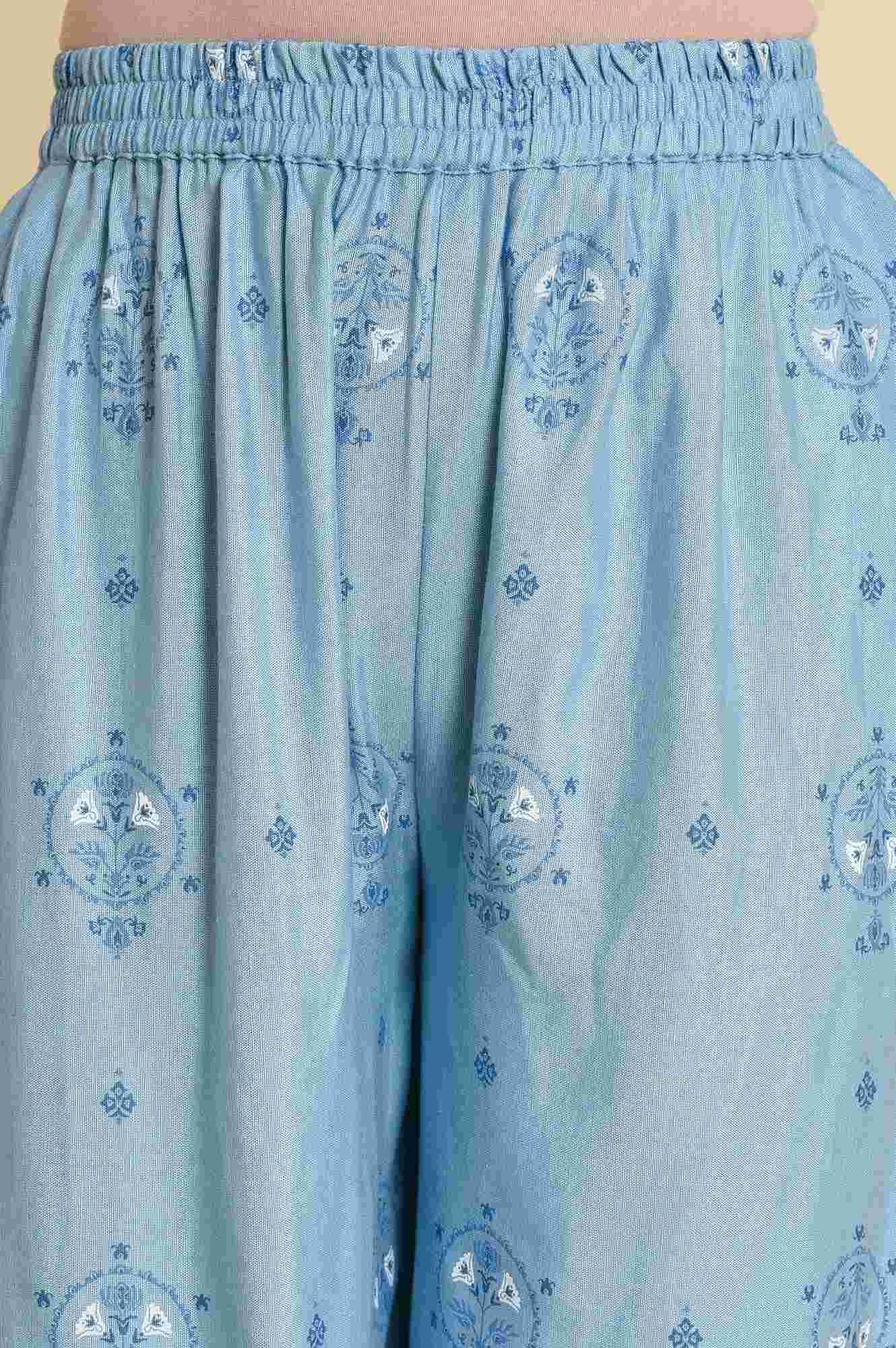 Blue Printed kurta Co-Ord Set - Image 7