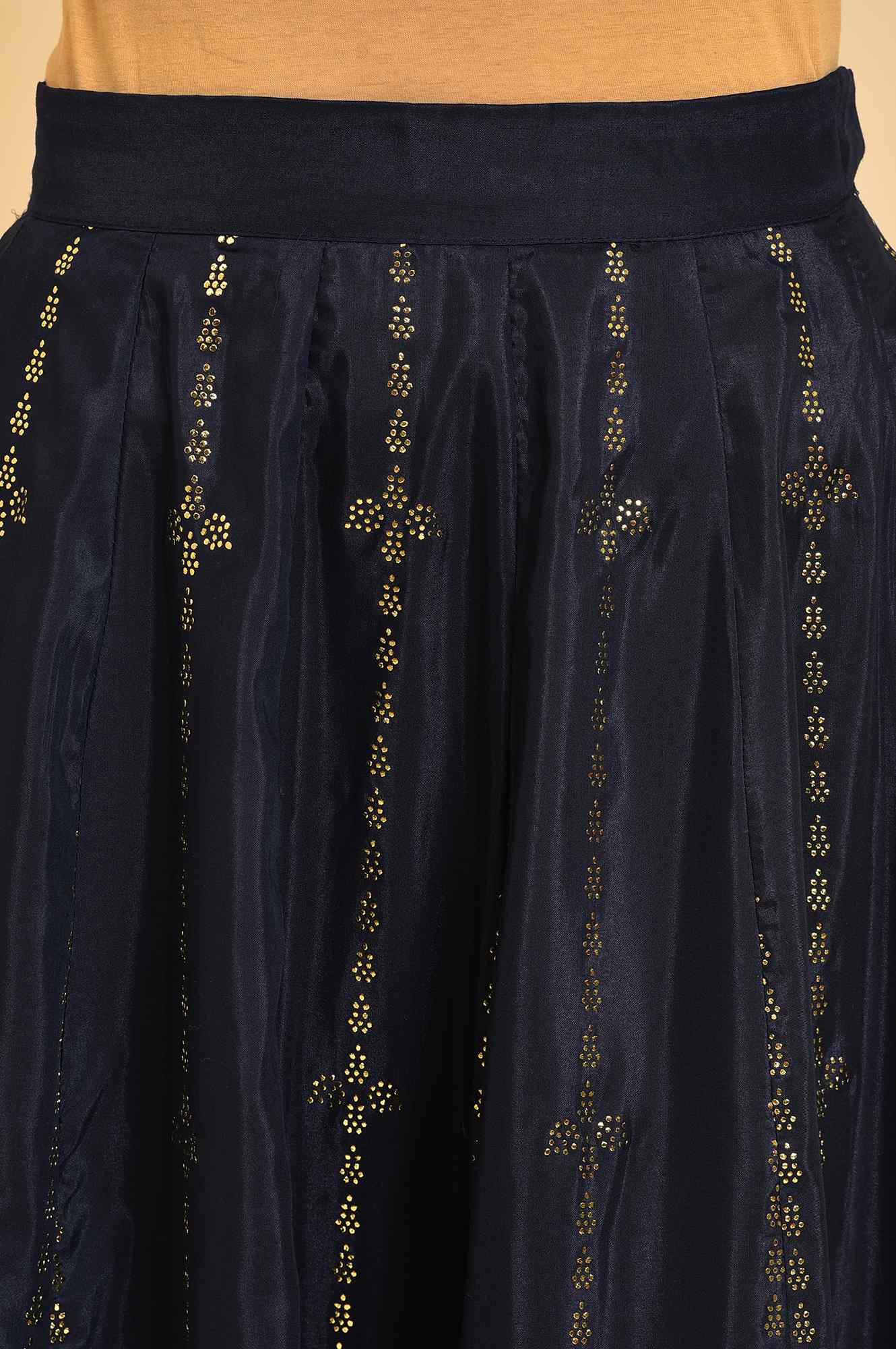 Blue Printed Light Festive Skirt - Image 6