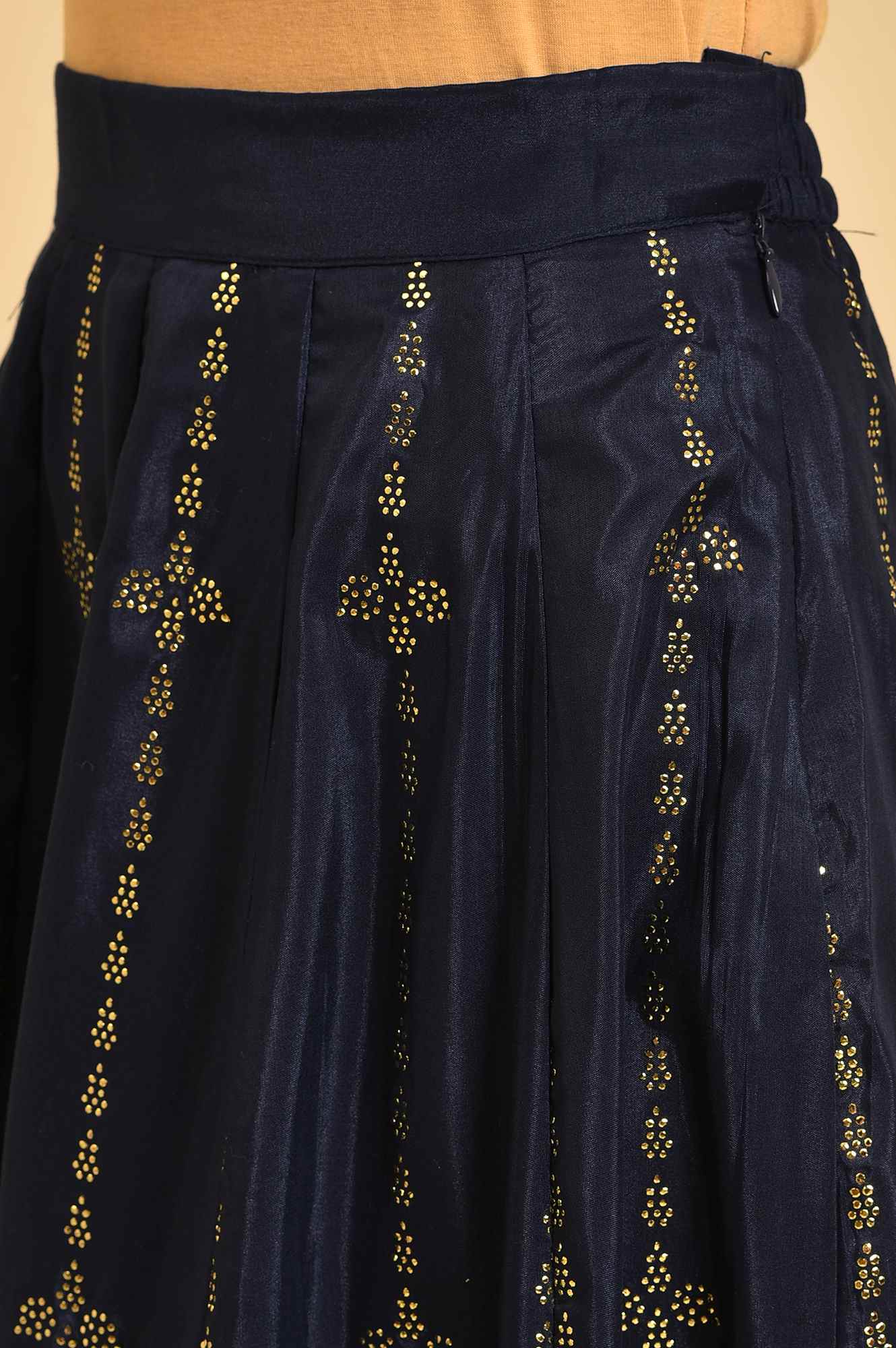 Blue Printed Light Festive Skirt - Image 7