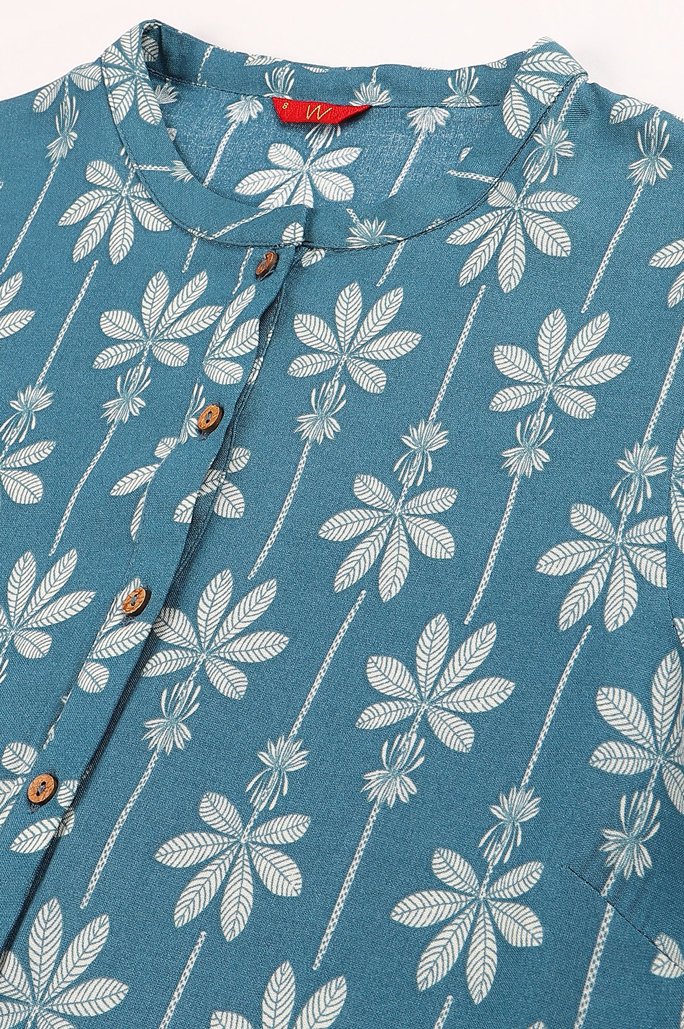 Blue Rayon Button Down kurta - Image 2