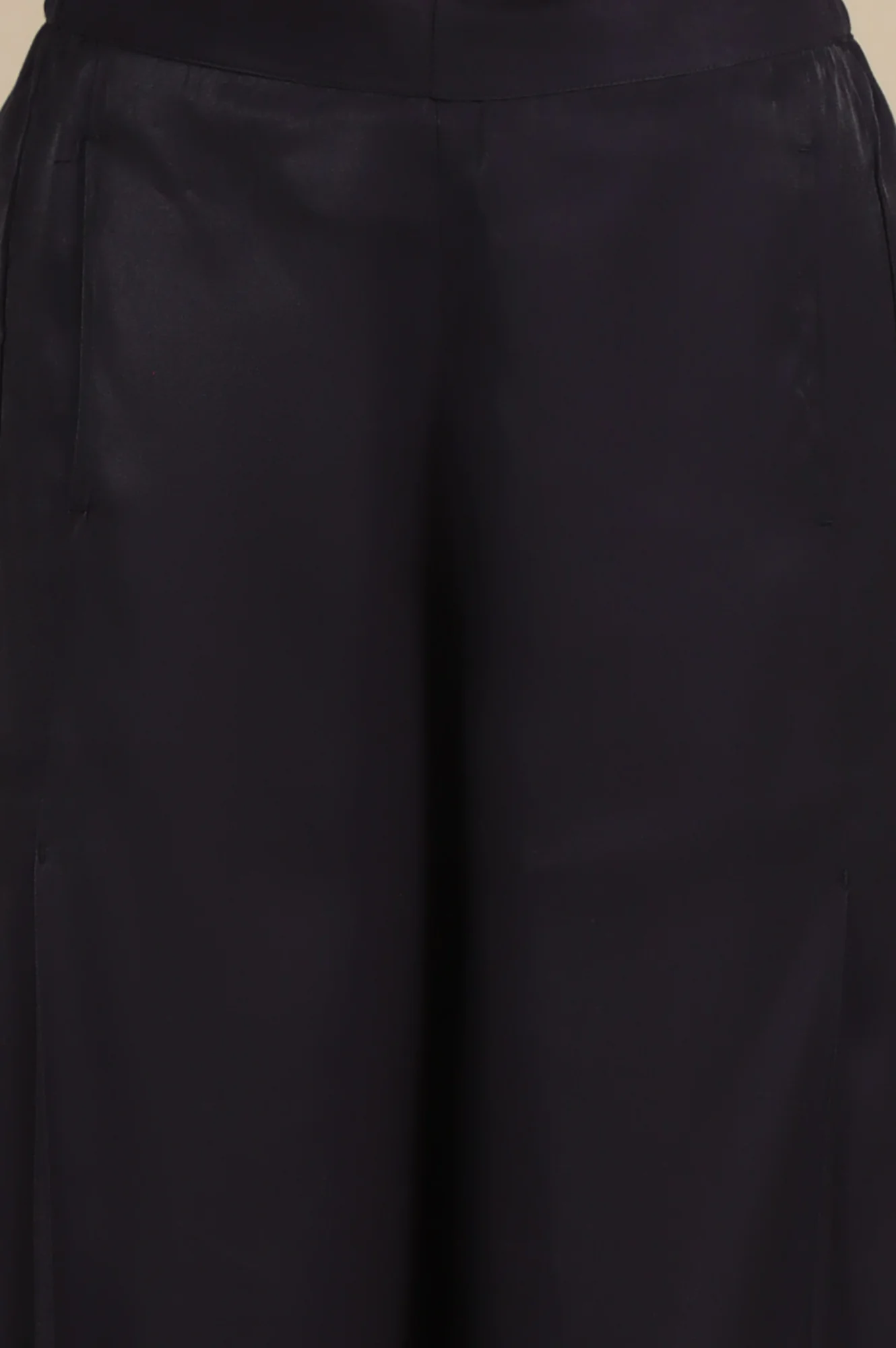 Blue Solid Flared Rayon Palazzo With Pleats - Image 6