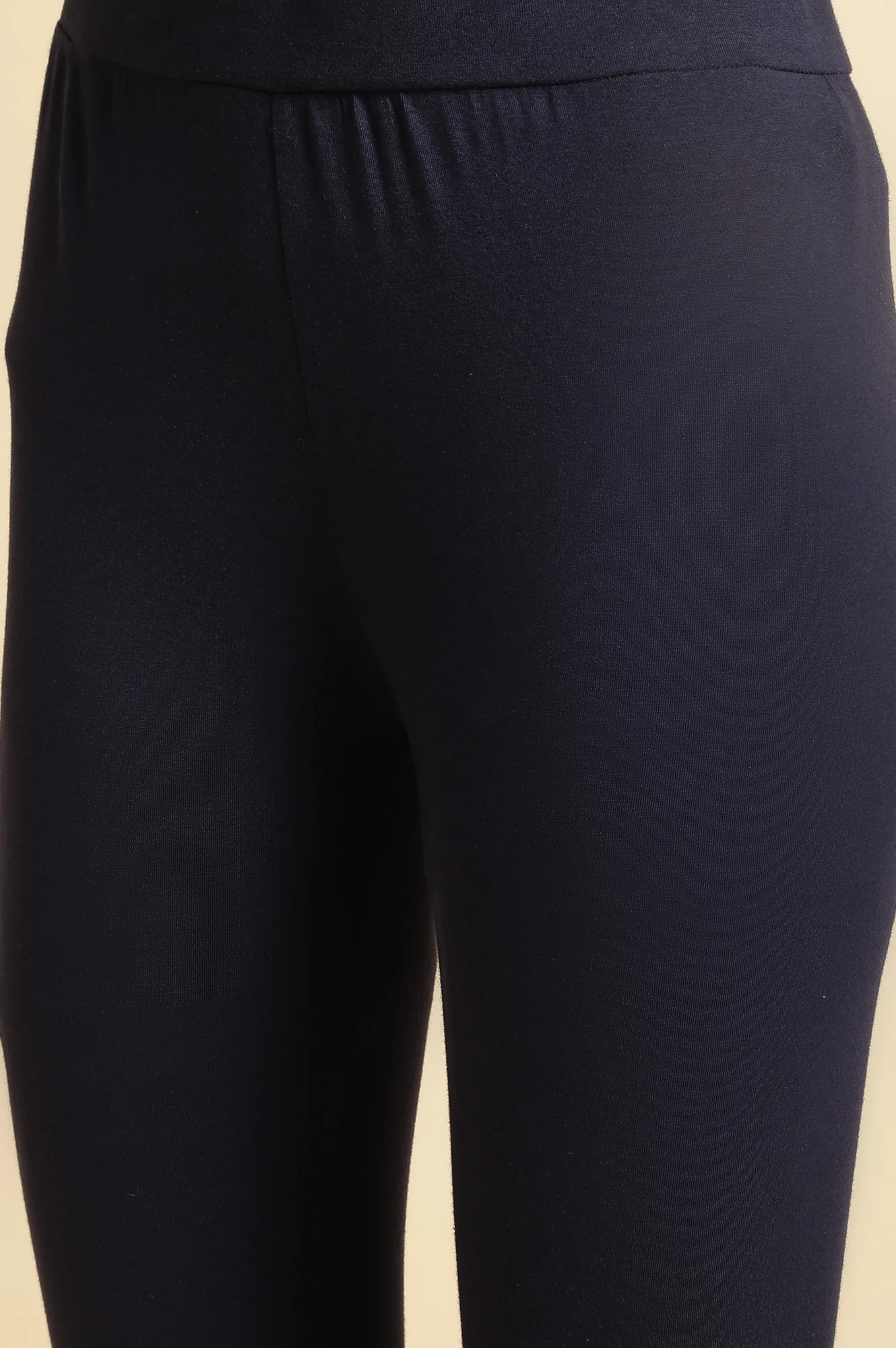 Blue Solid Cotton Jersey Lycra Tights - Image 6
