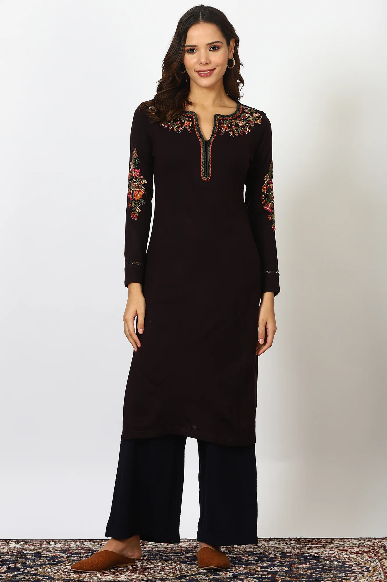 Blue Solid Rayon Parallel Pants - Image 5