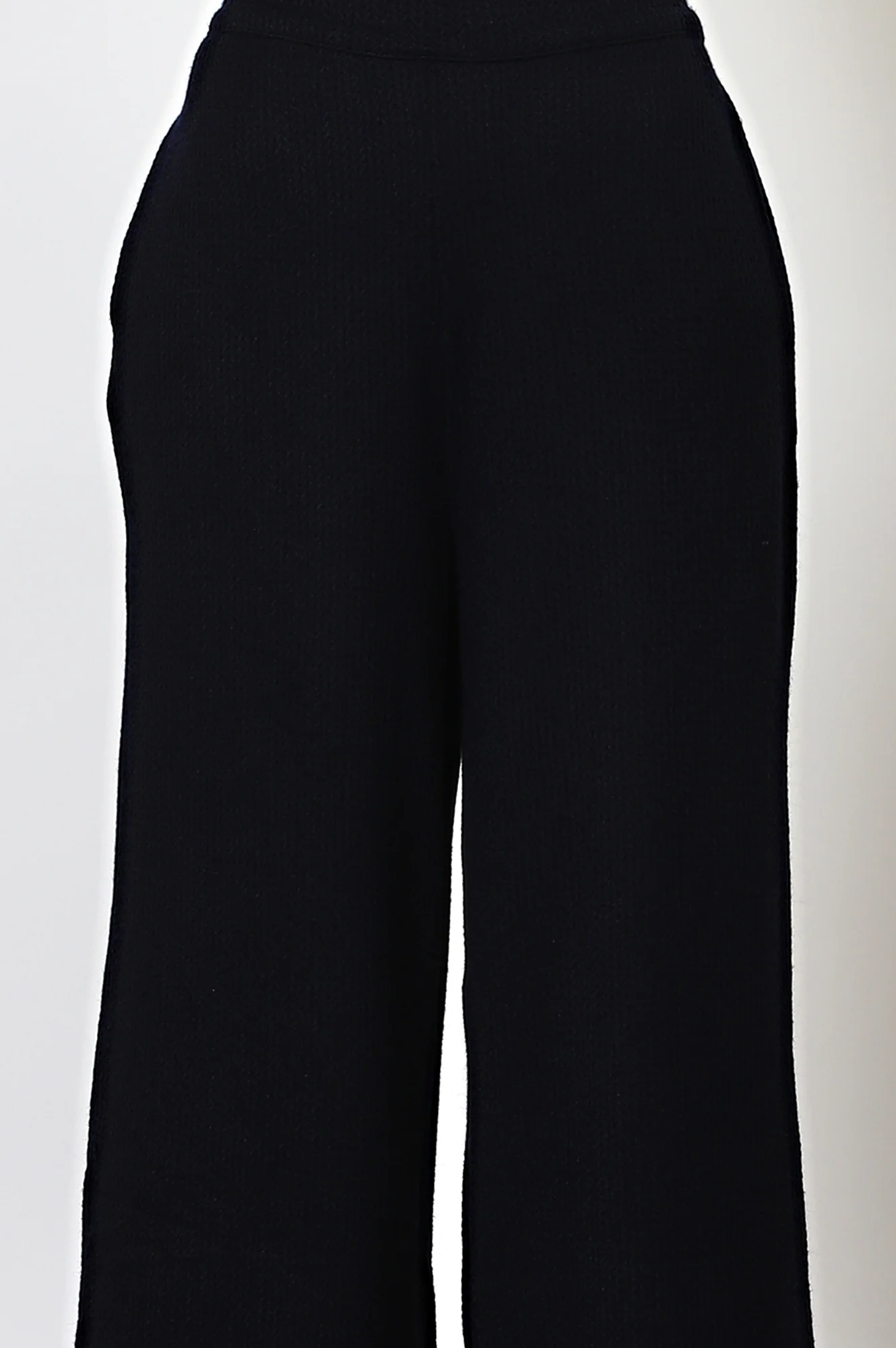 Blue Solid Rayon Parallel Pants - Image 6
