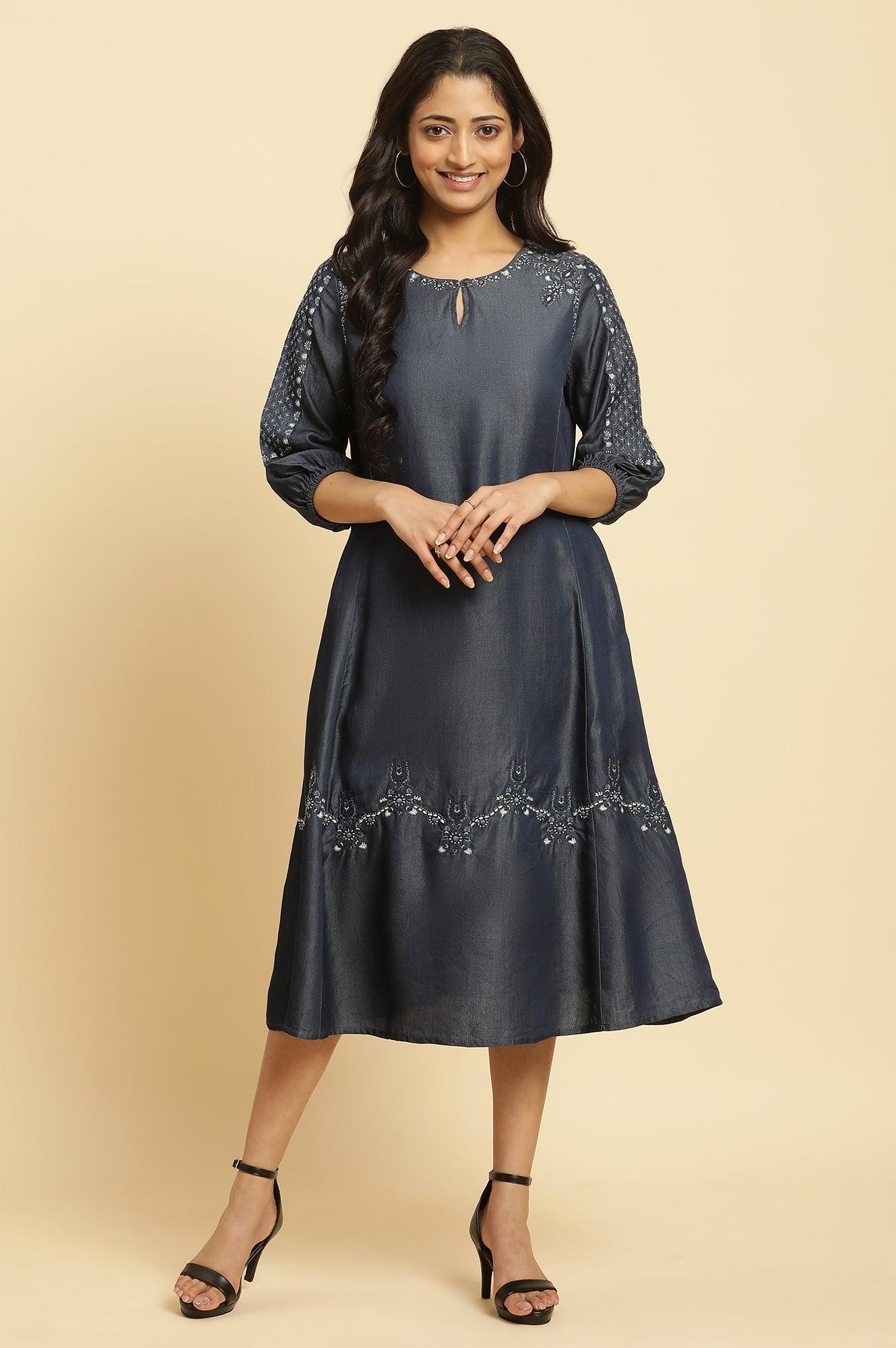 Blue Tencil Denim Dress - Image 2