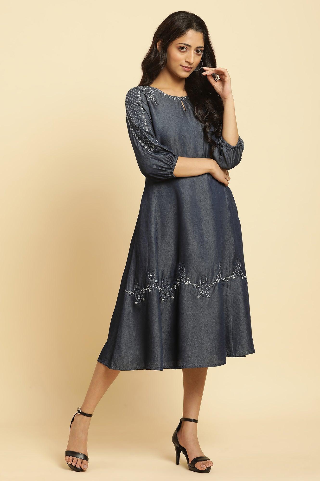 Blue Tencil Denim Dress - Image 5