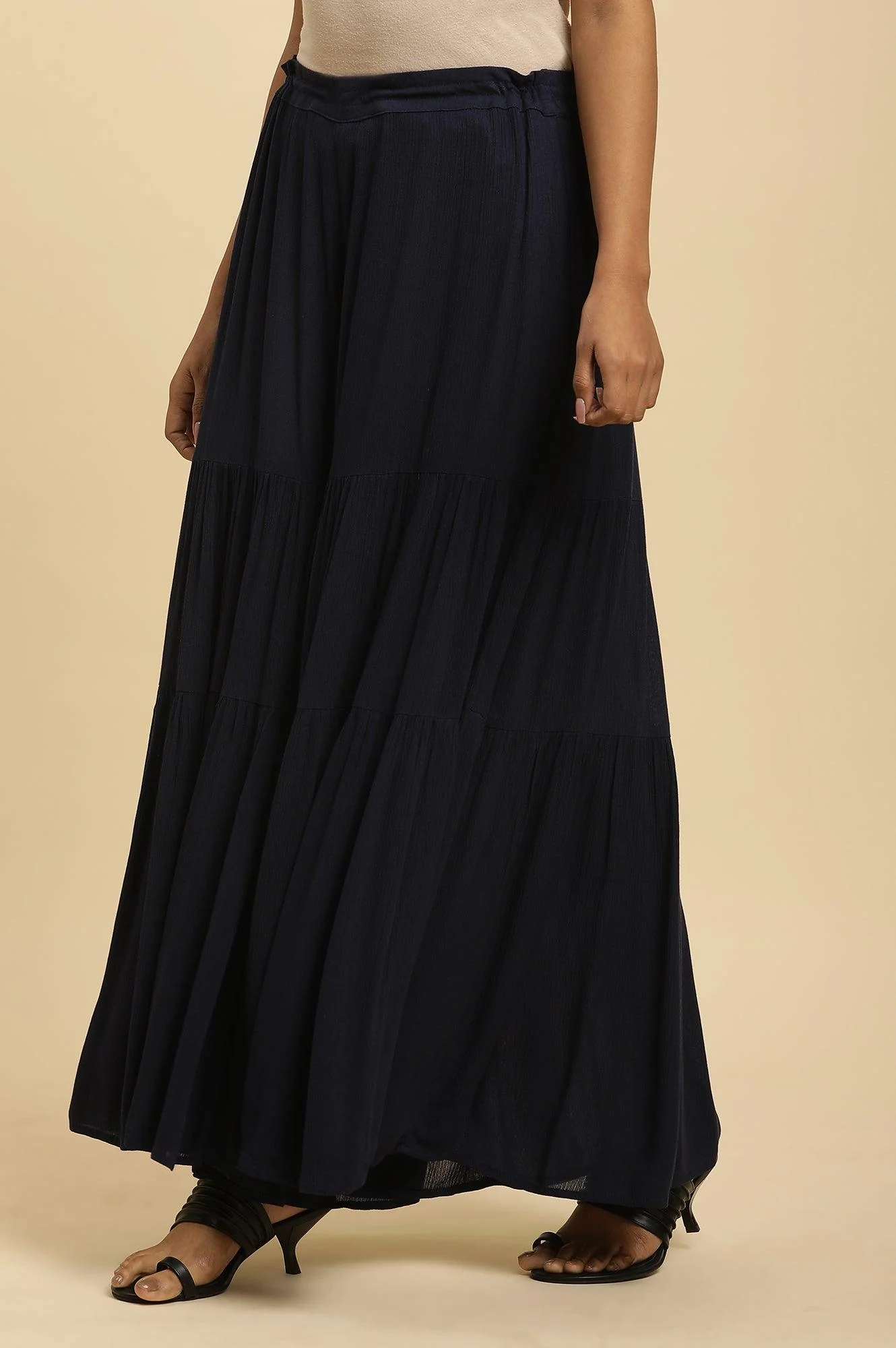 Blue Tiered Solid Sharara - Image 2