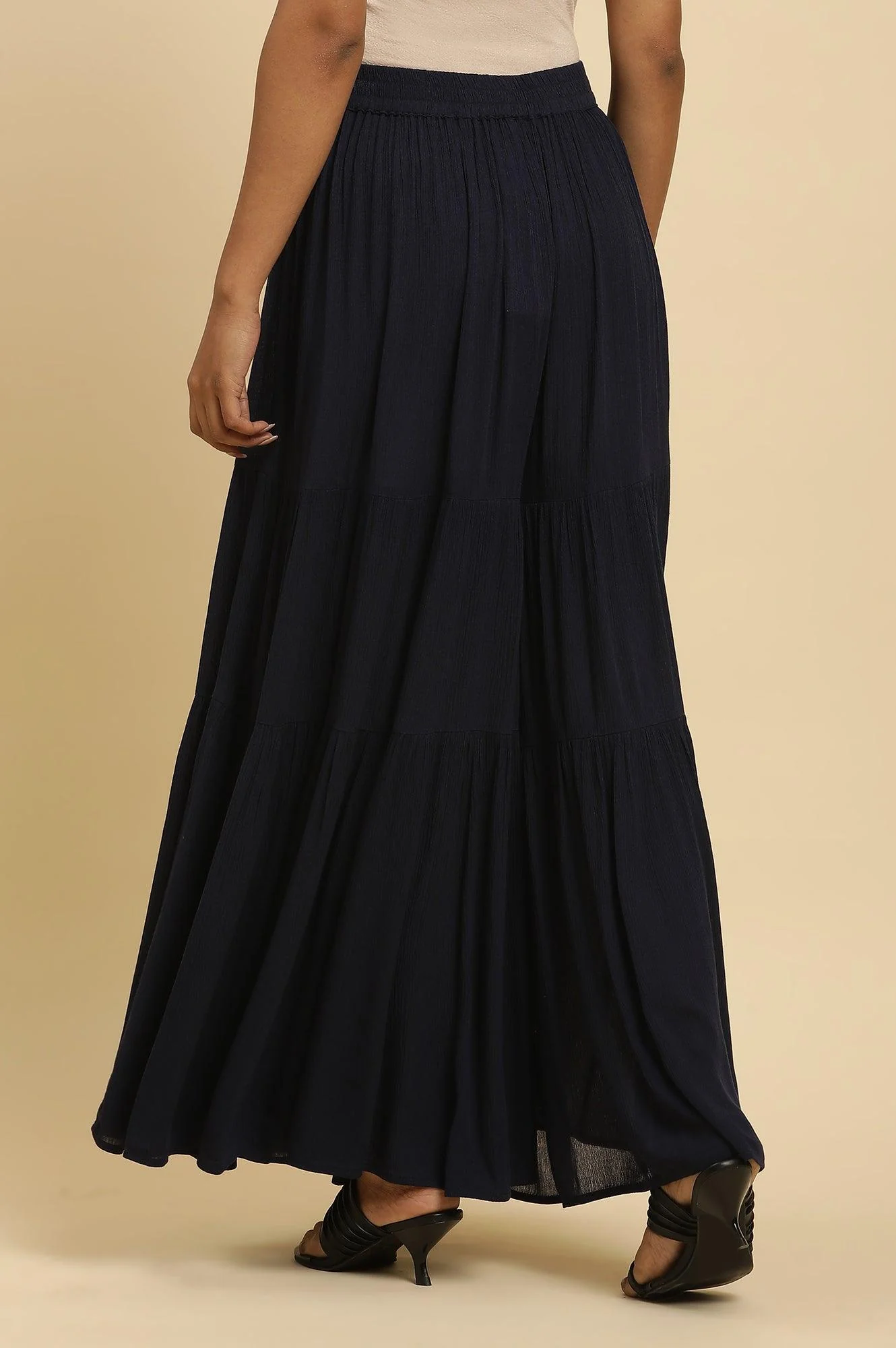 Blue Tiered Solid Sharara - Image 3
