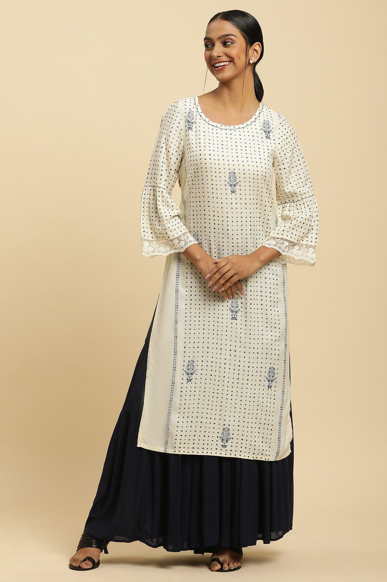 Blue Tiered Solid Sharara - Image 5