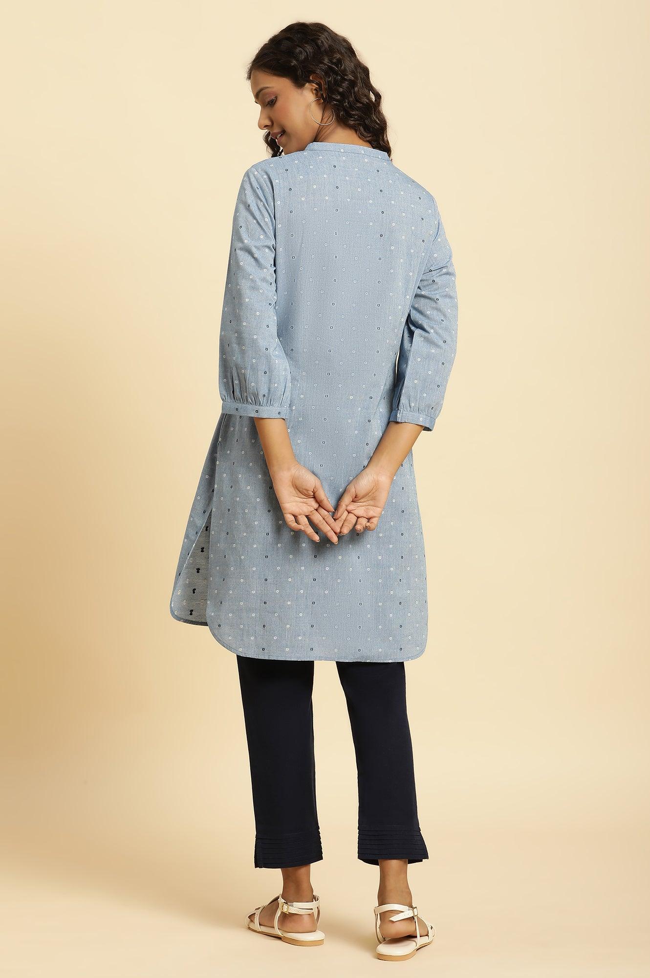 Yellow Peplum Embroidered Yoke Top - Image 4