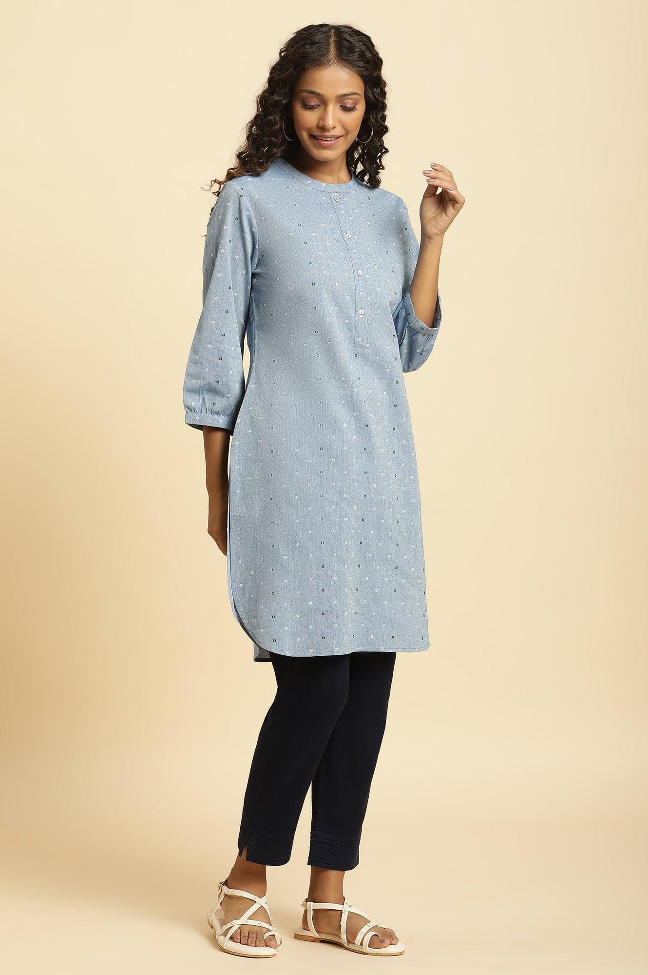 Yellow Peplum Embroidered Yoke Top - Image 5