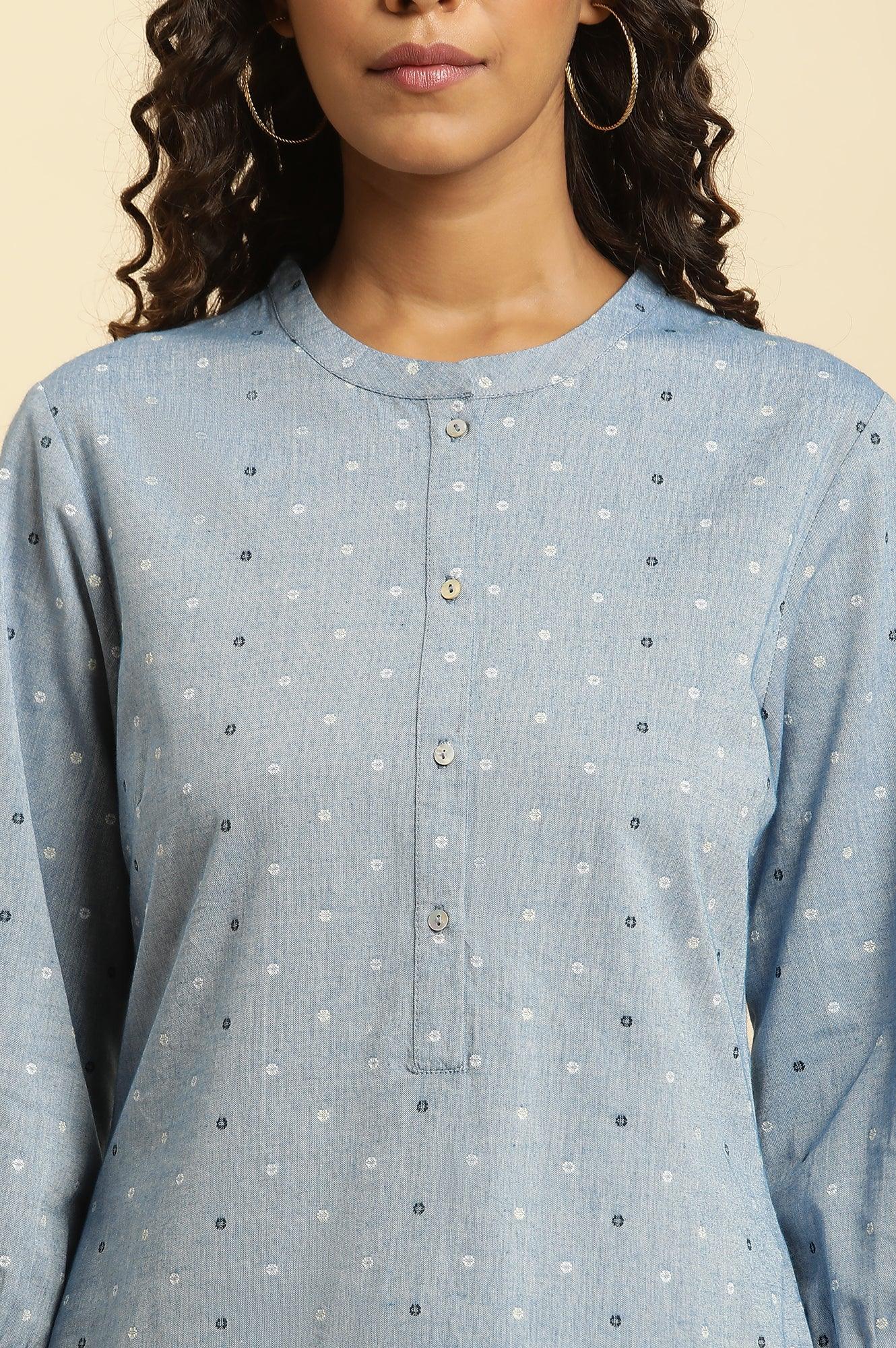 Yellow Peplum Embroidered Yoke Top - Image 6
