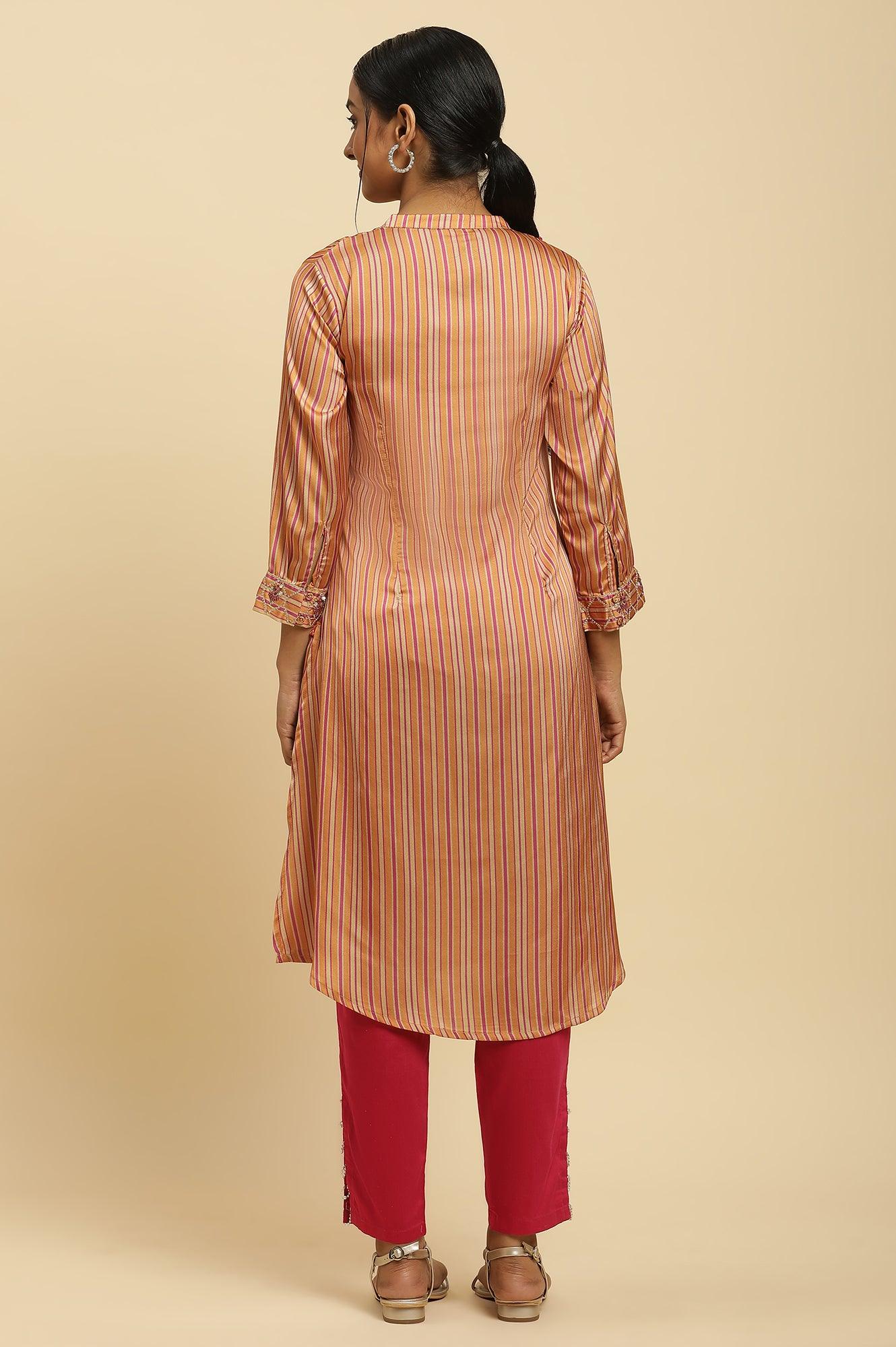 Bright Multi-Coloured Embroidered Kurta - Image 4