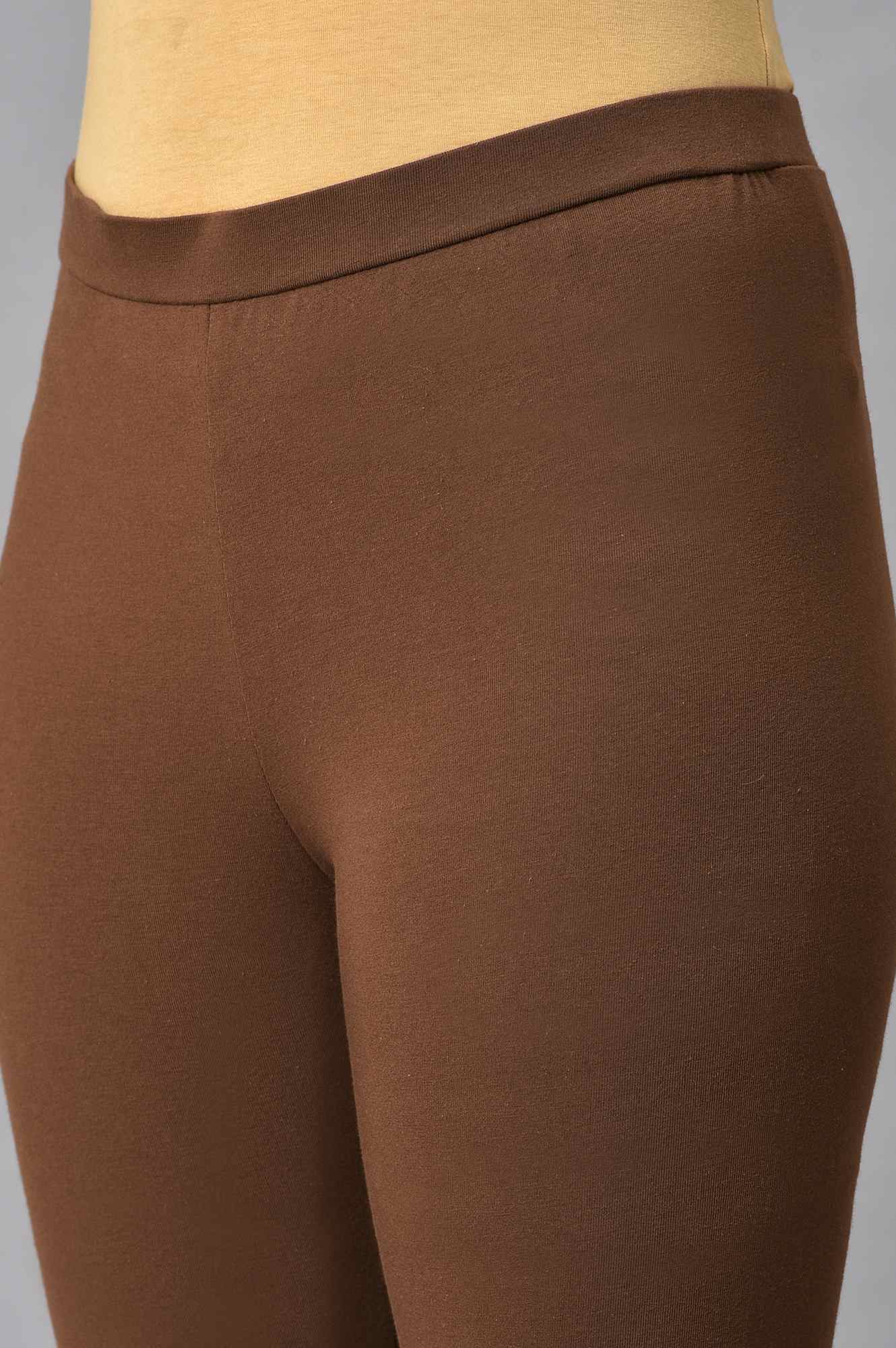 Brown Cotton Jersey Tights - Image 7