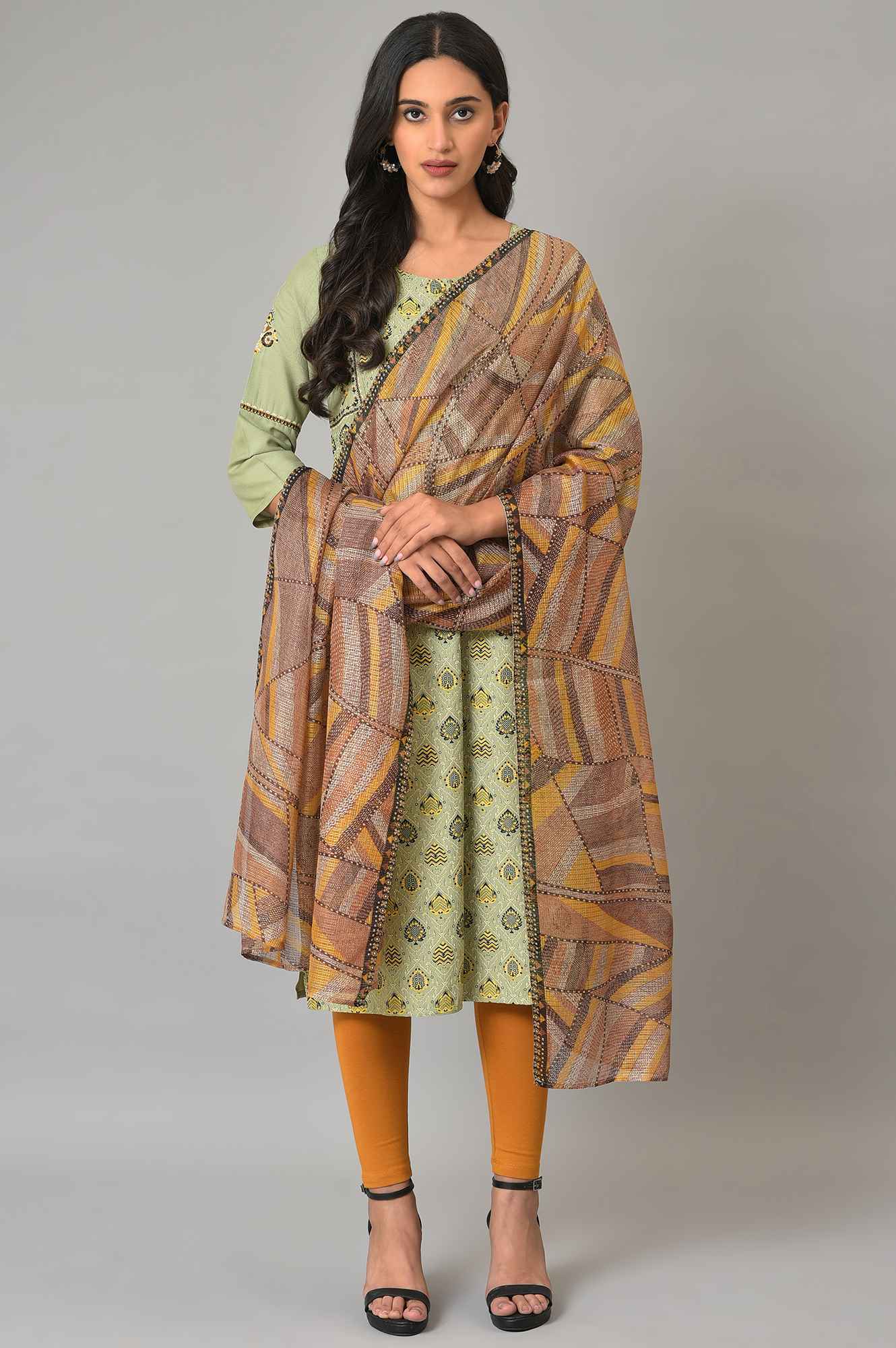 Brown Printed Kota Dupatta - Image 2