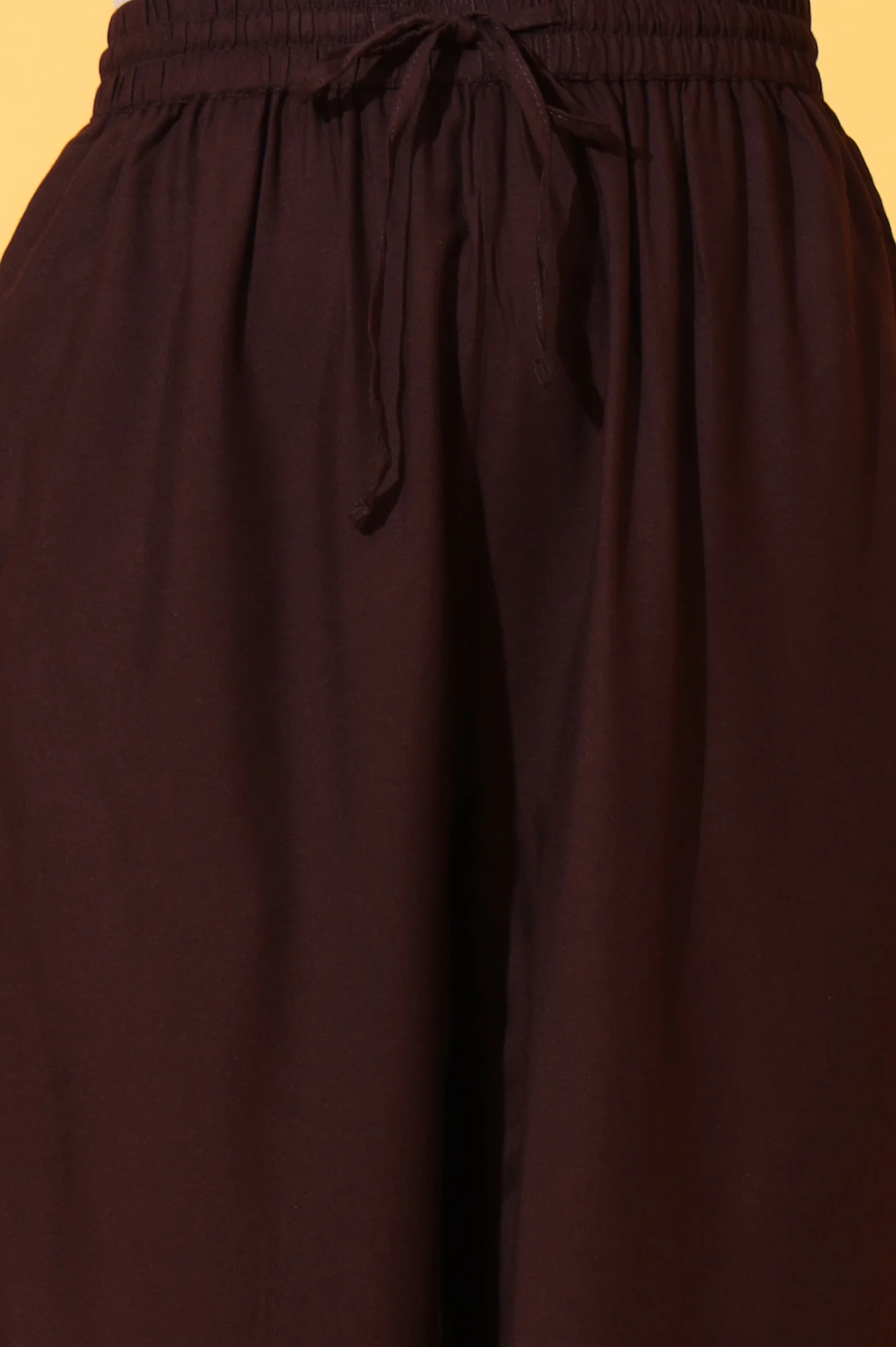Brown Solid Ankle Length Rayon Harem Pants - Image 6