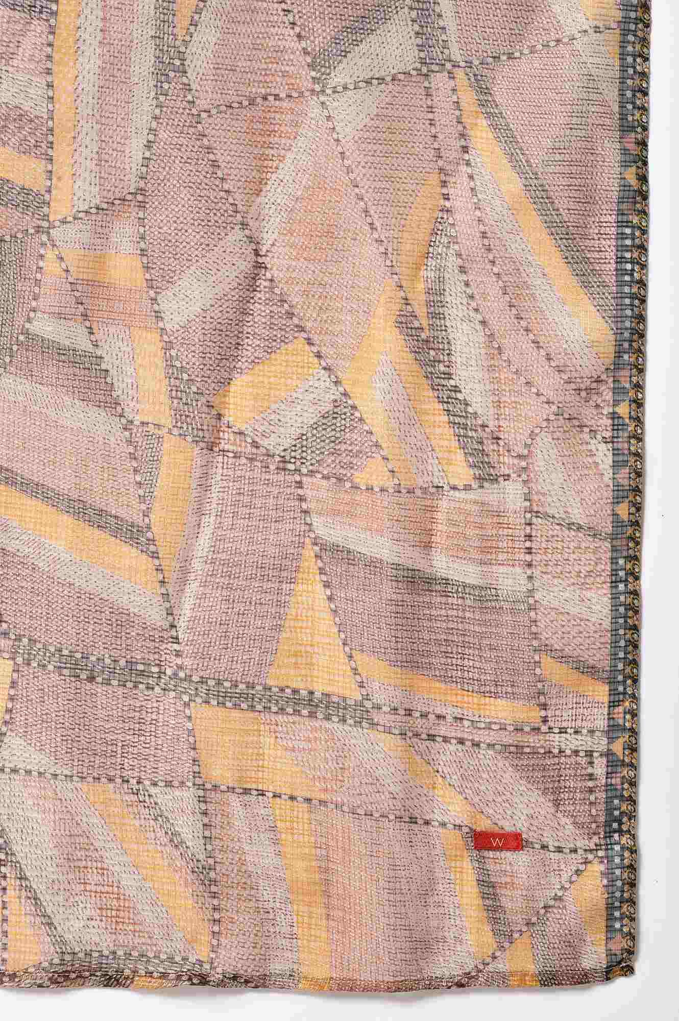 Brown Stripe Print kurta Set - Image 9