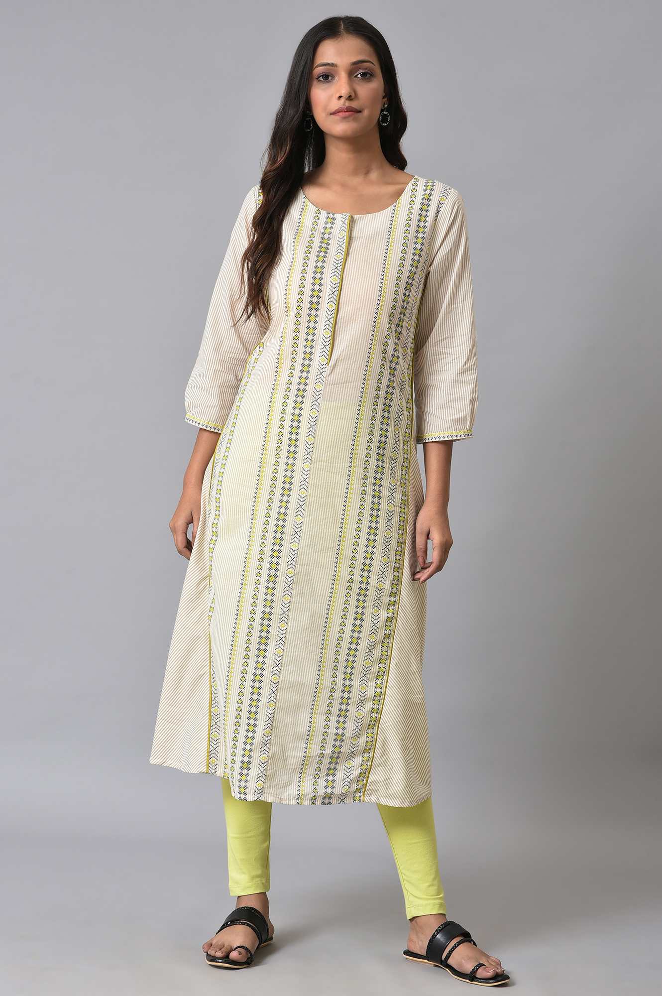Celery Green Cotton Jersey Tights - Image 5