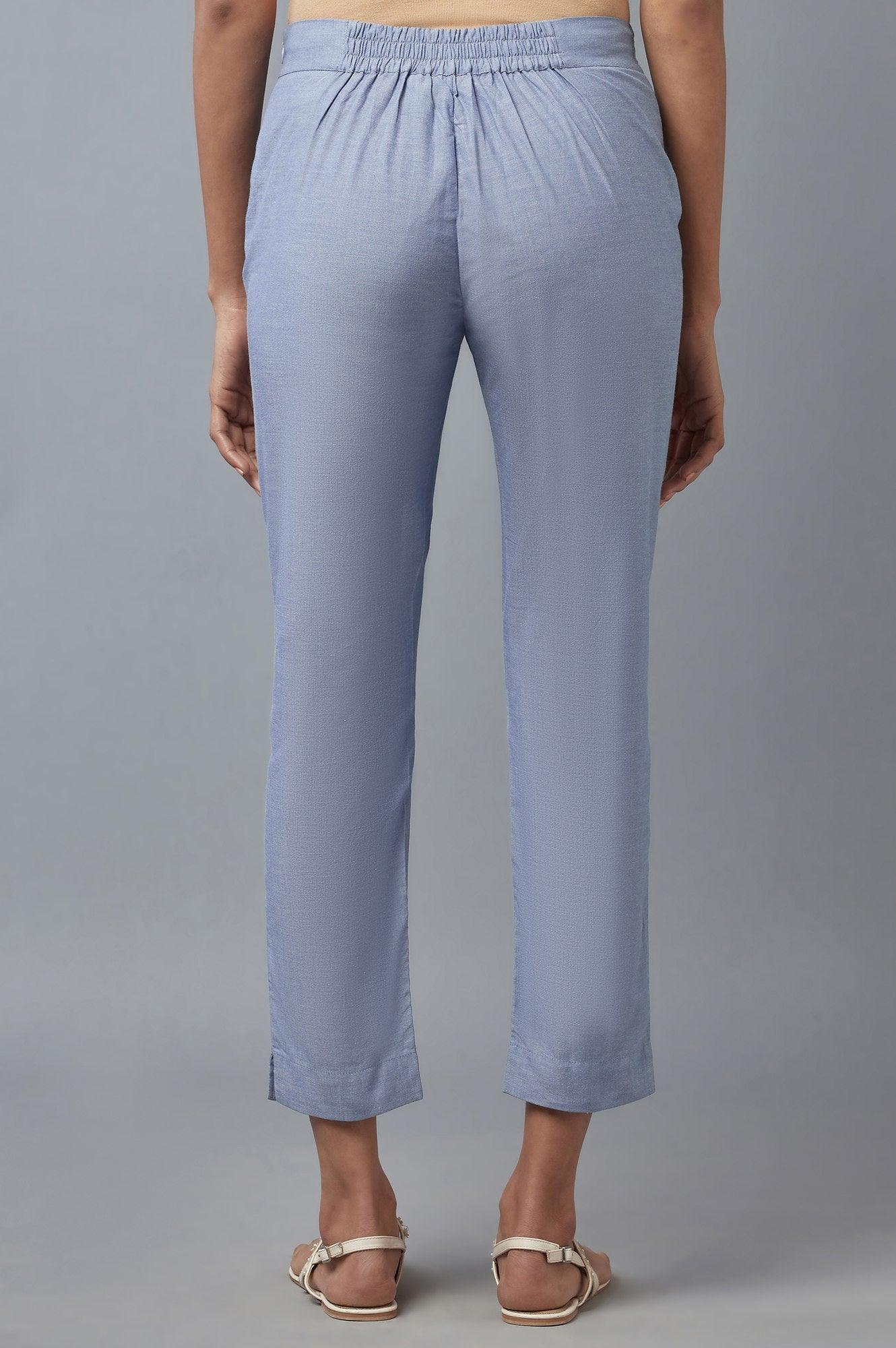 Chambray Blue Slim Pants - Image 2
