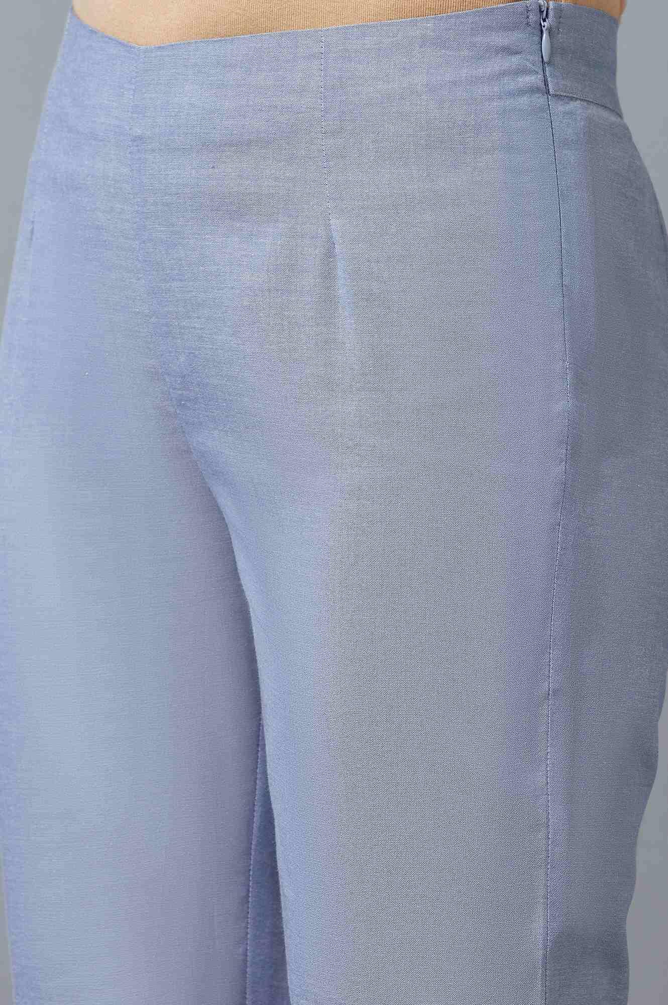 Chambray Blue Slim Pants - Image 6