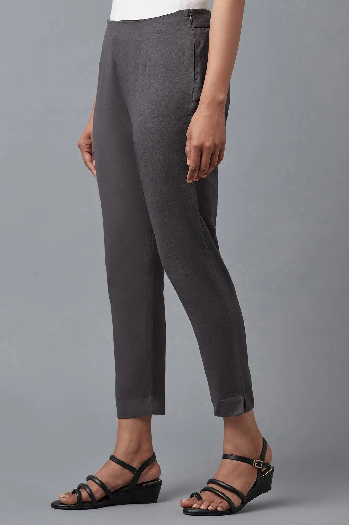 Charcoal Grey Slim Pants - Image 3