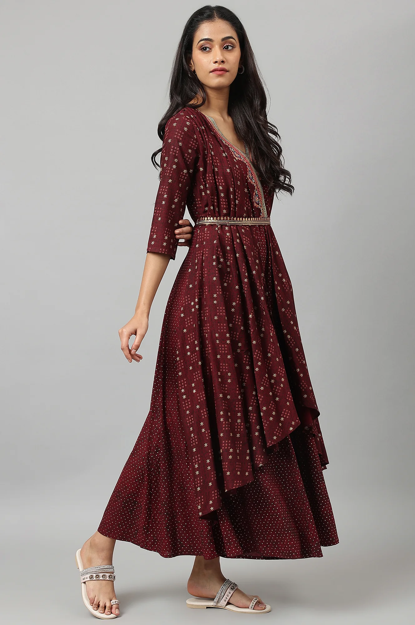 Chocolate Brown Kimono Jumpsuit - Image 6