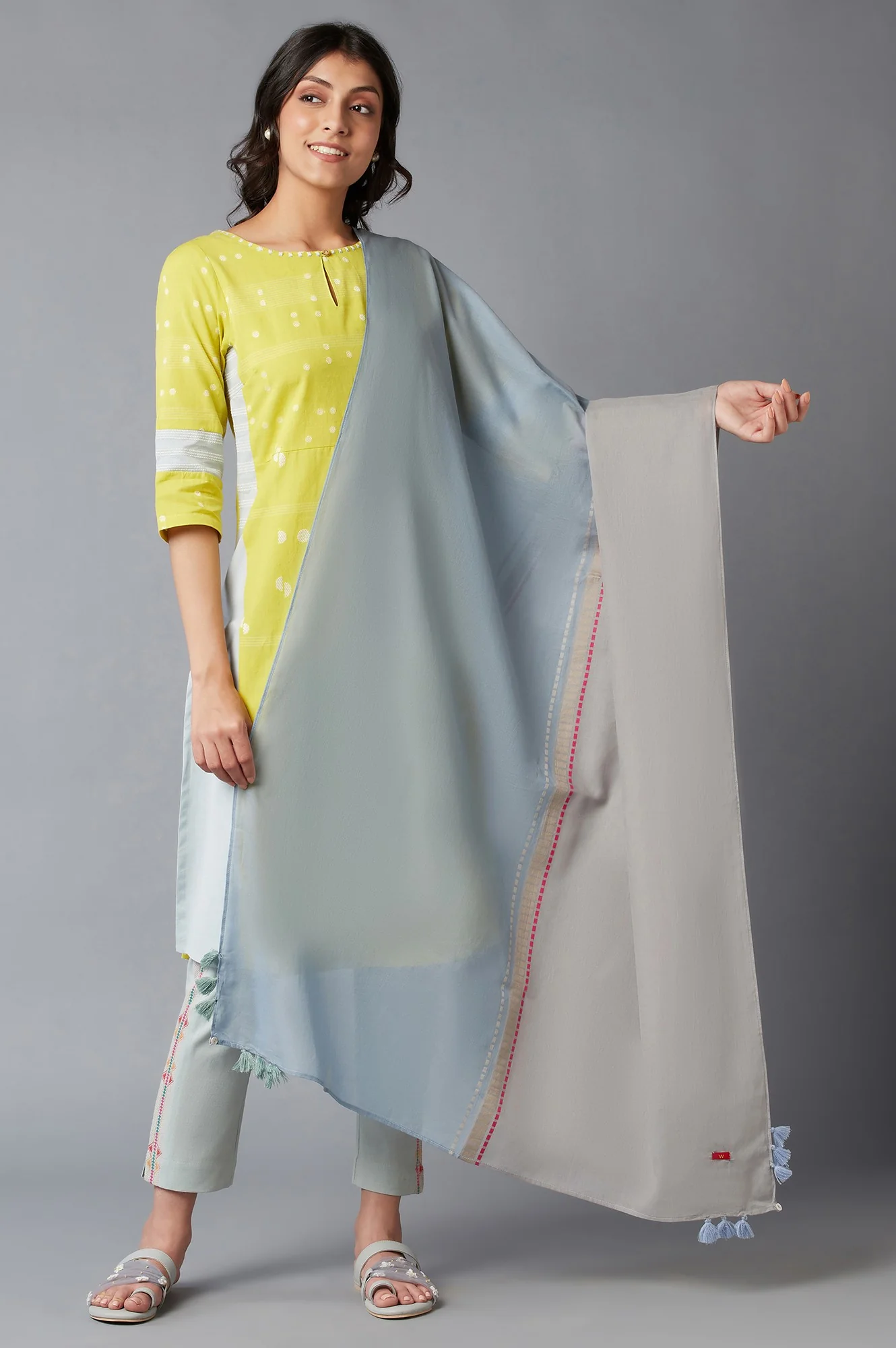 Cobalt Blue Yarn-Dyed Cotton Dupatta