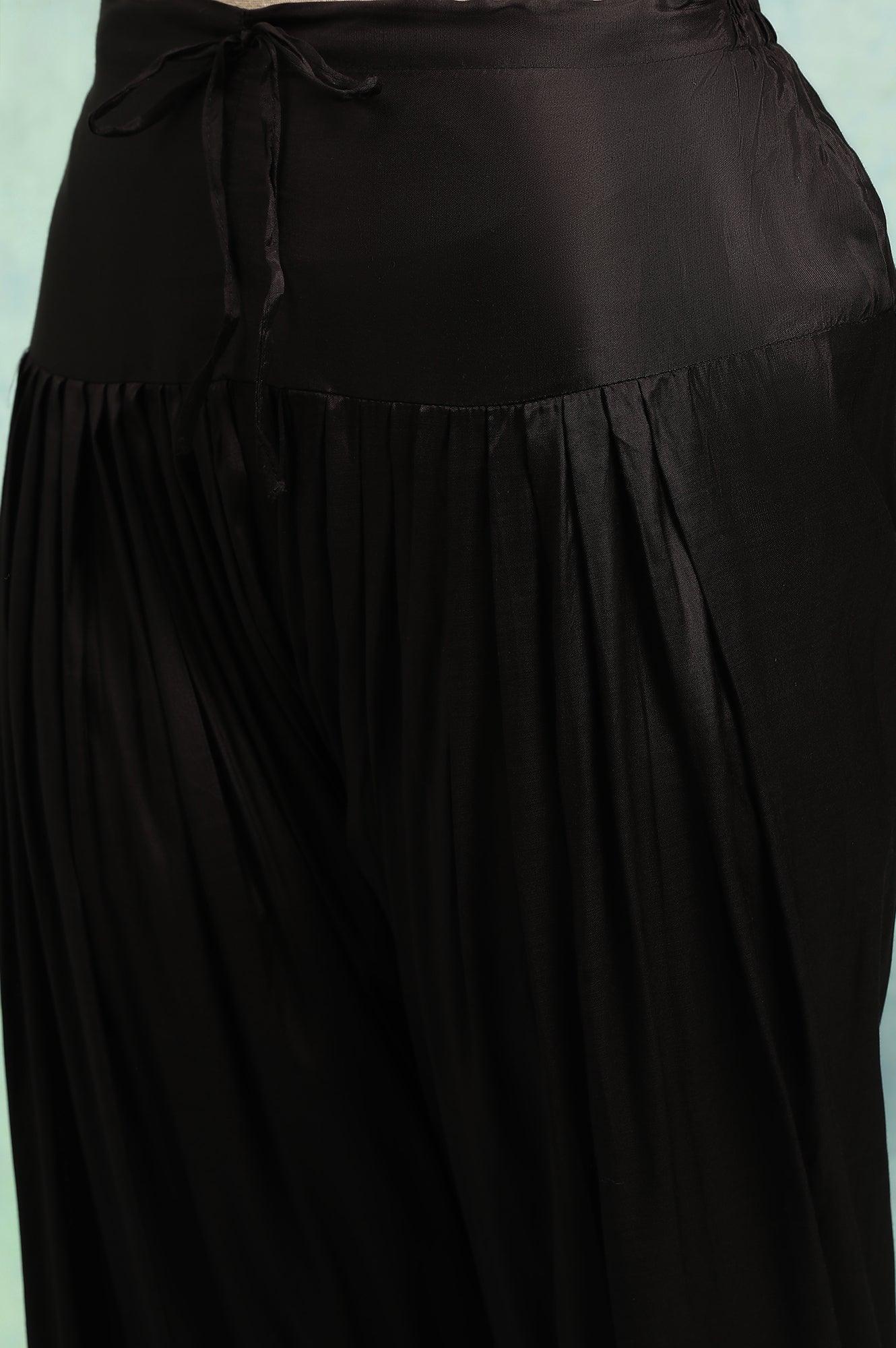 Cofee Brown Solid Salwar With Mirror Work Embroidery At Hem - Image 6