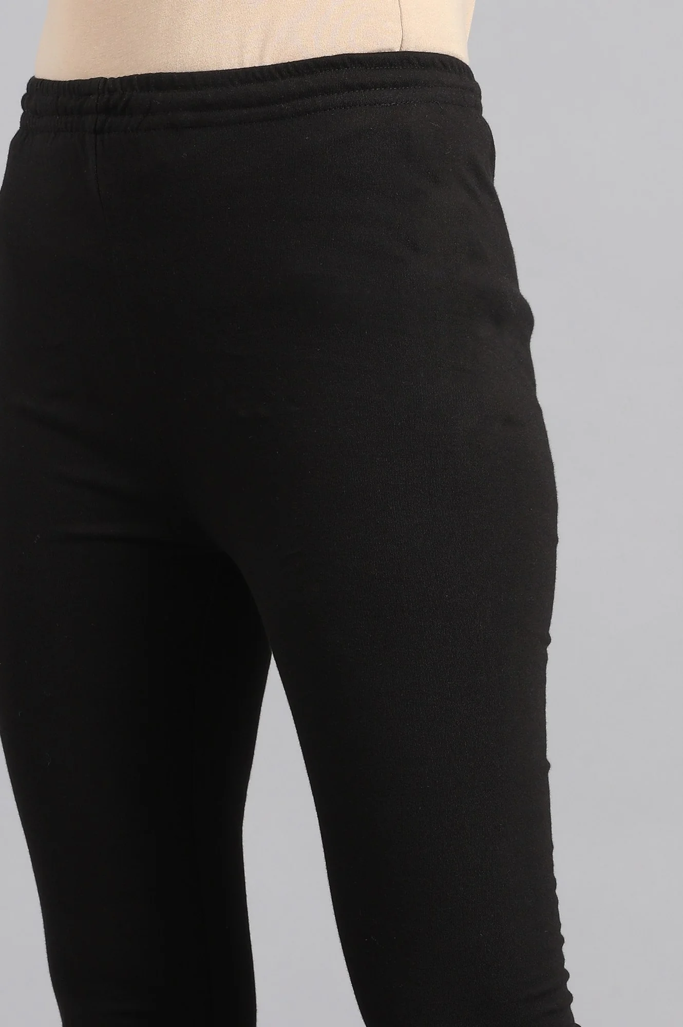 Combo Pack Of 2 Black Solid Knitted Churidar - Image 3