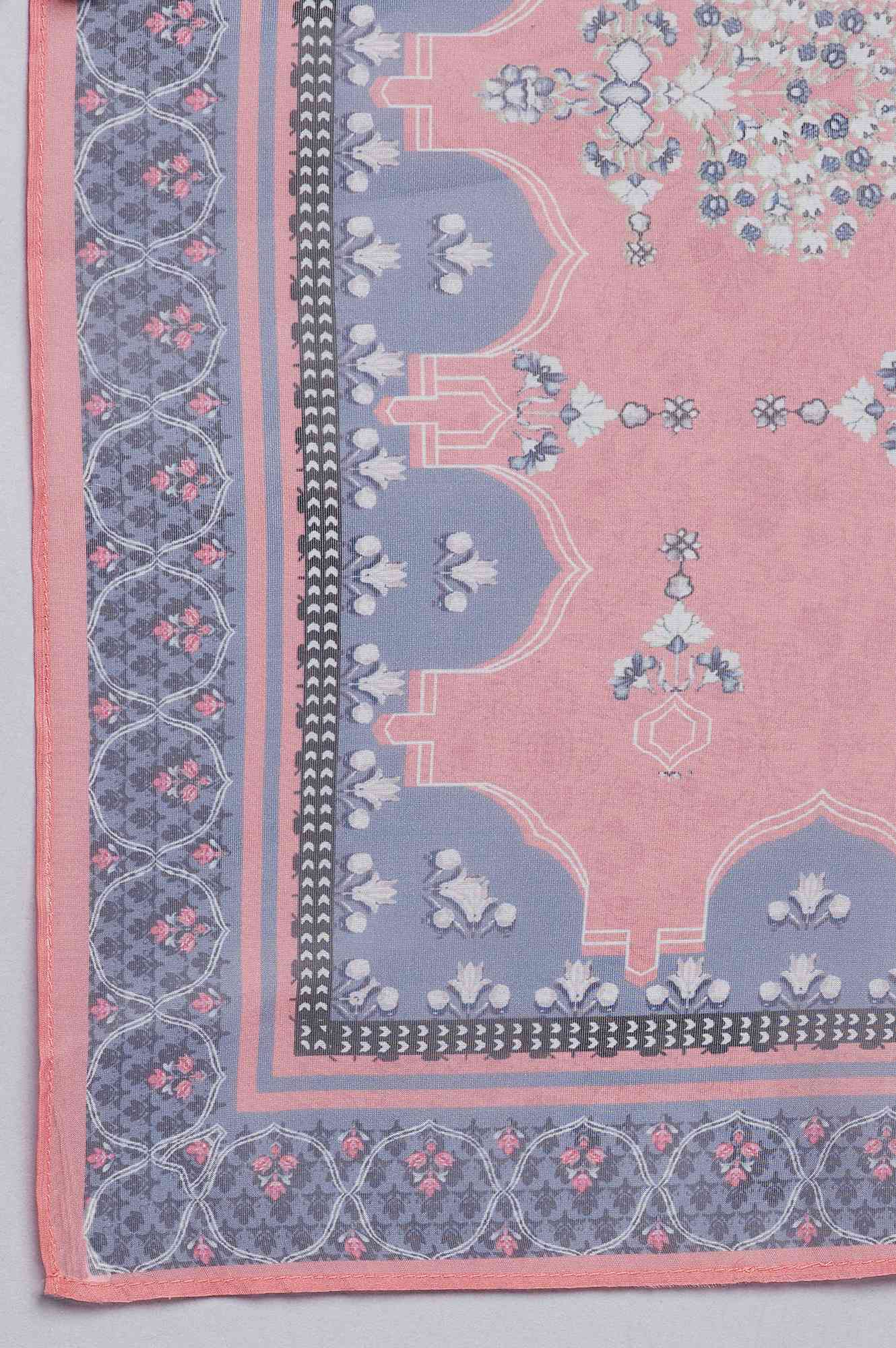Coral Organza Dupatta - Image 4