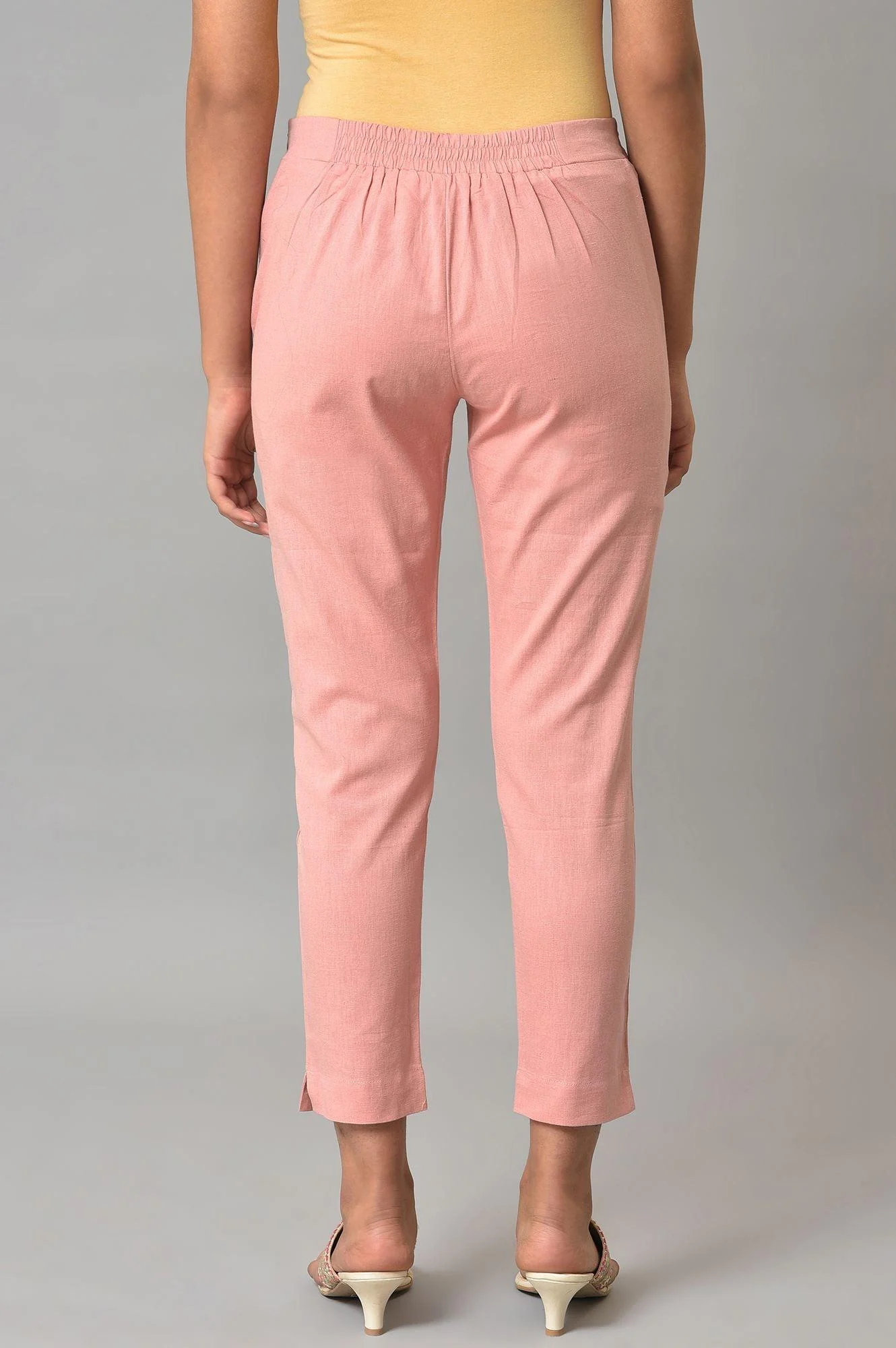 Coral Solid Slim Pants - Image 2