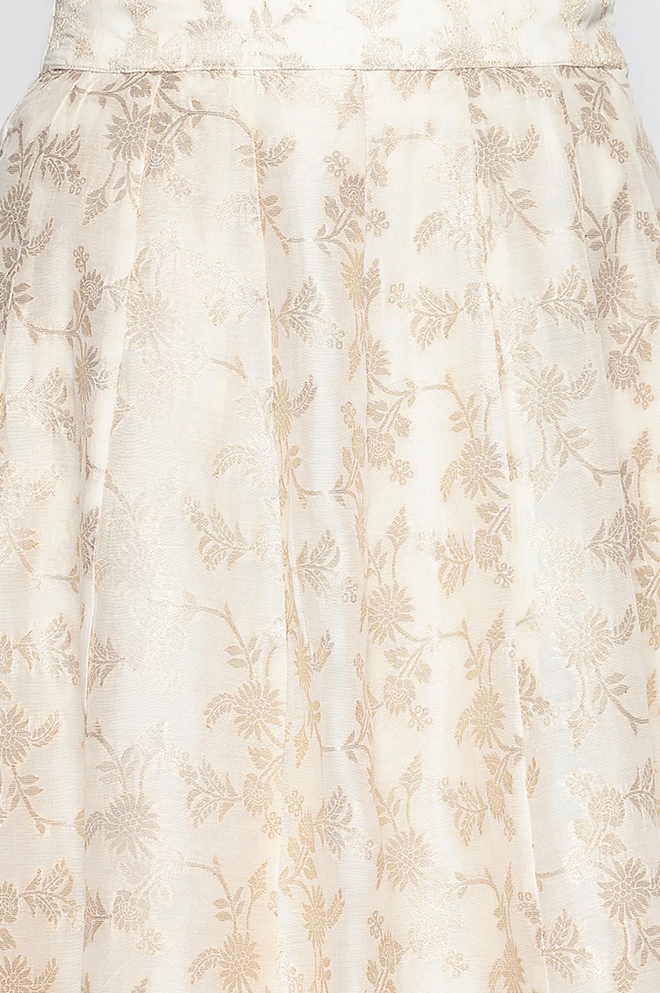 Cream Yarn Dyed Printed Jacquard BD Skirt - Image 3