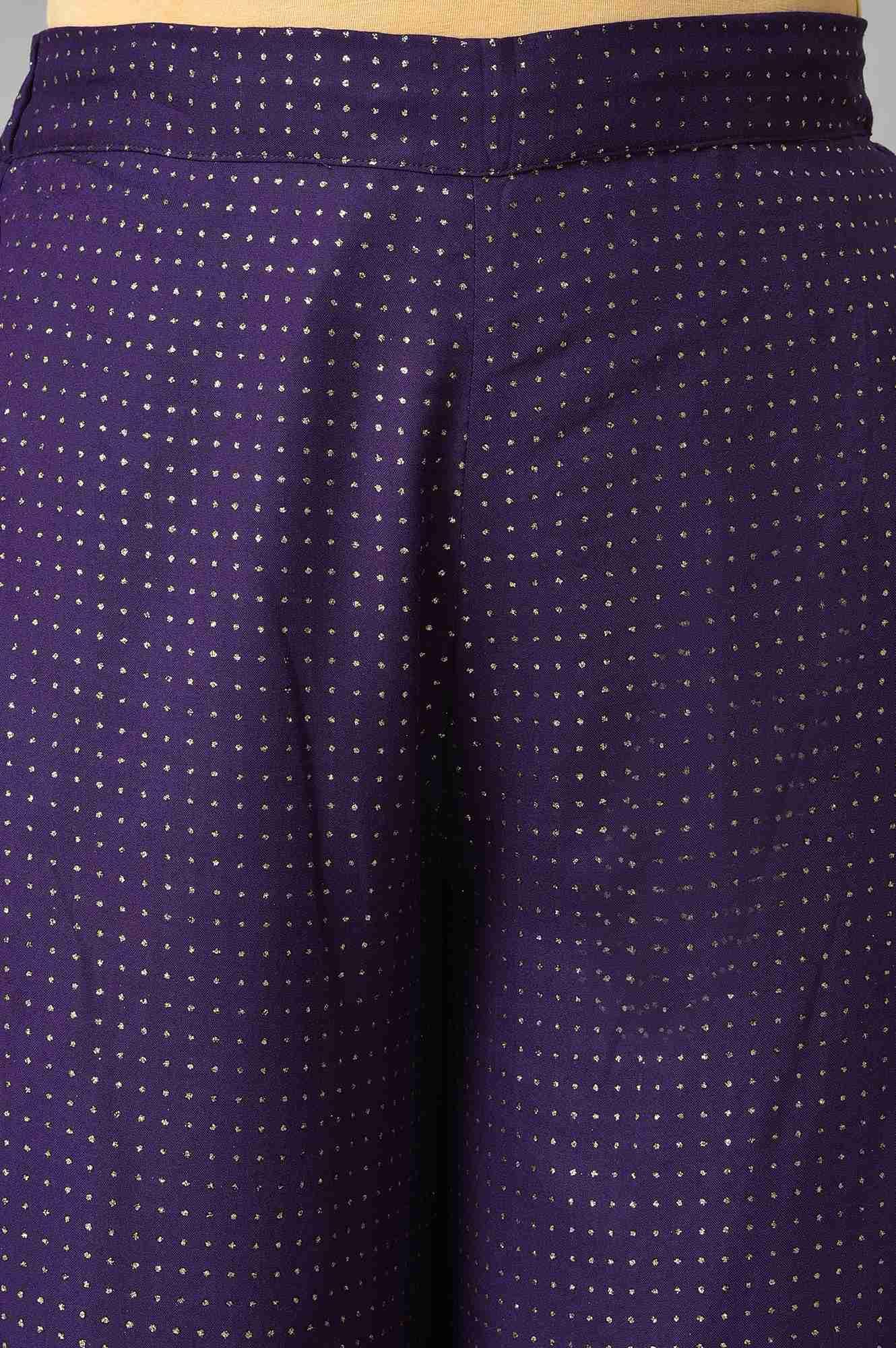 Crown Jewel Glitter Printed Rayon Parallel Pants - Image 6