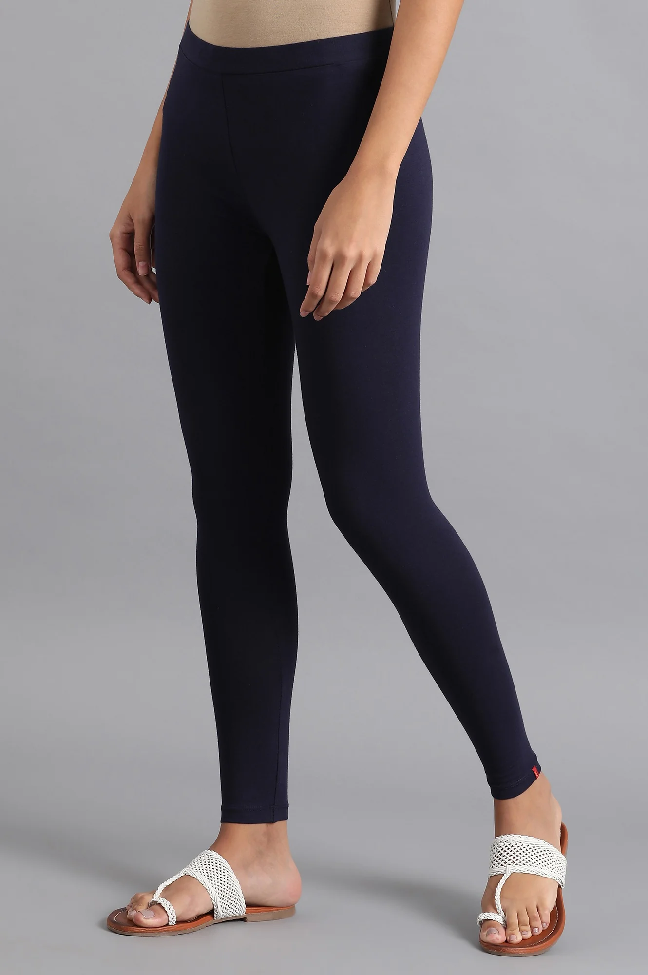 Dark Blue Cotton Jersey Lycra Tights - Image 3