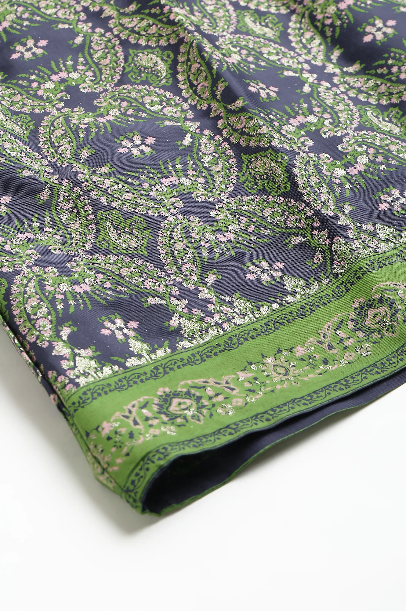 Dark Blue Paisely Printed Plus Size Culottes - Image 9