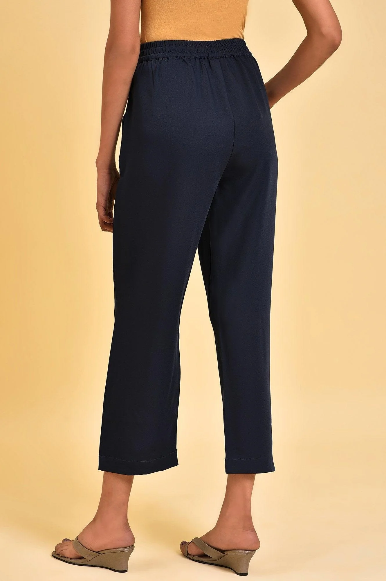 Dark Blue Straight Western Pants - Image 2