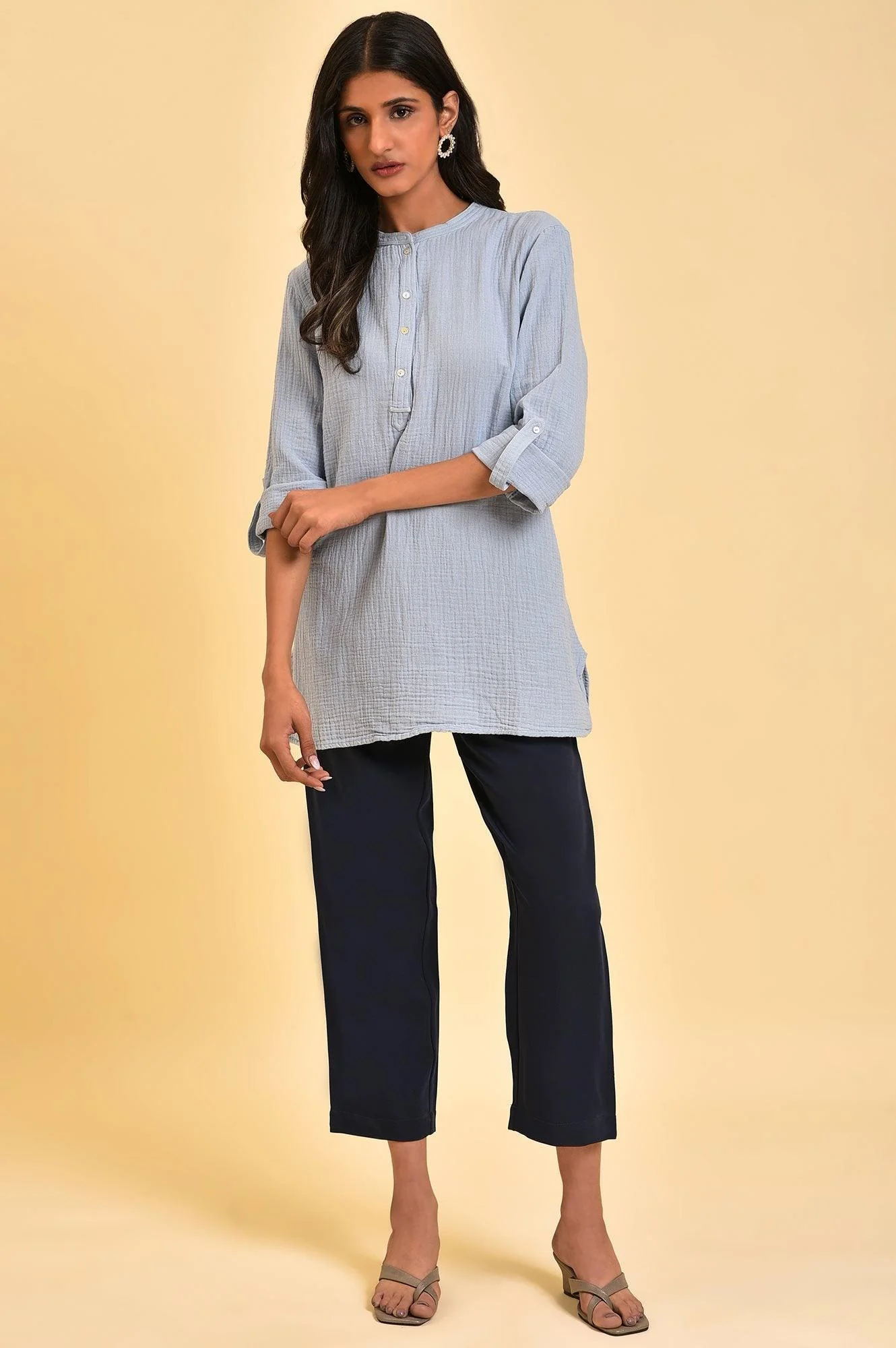 Dark Blue Straight Western Pants - Image 5