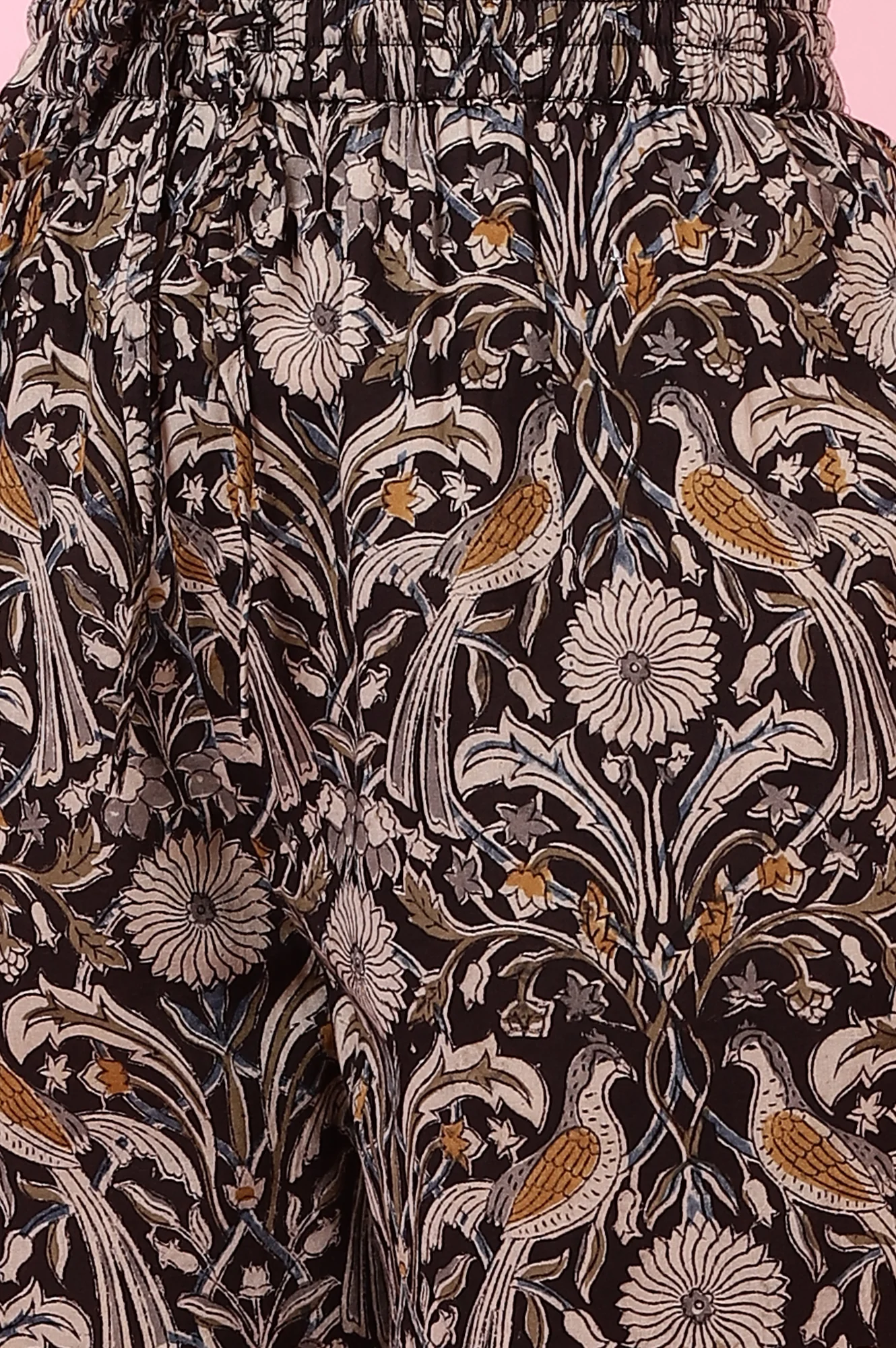 Dark Espresso Kalamkari Printed Kurta, Pants and Dupatta Set - Image 10