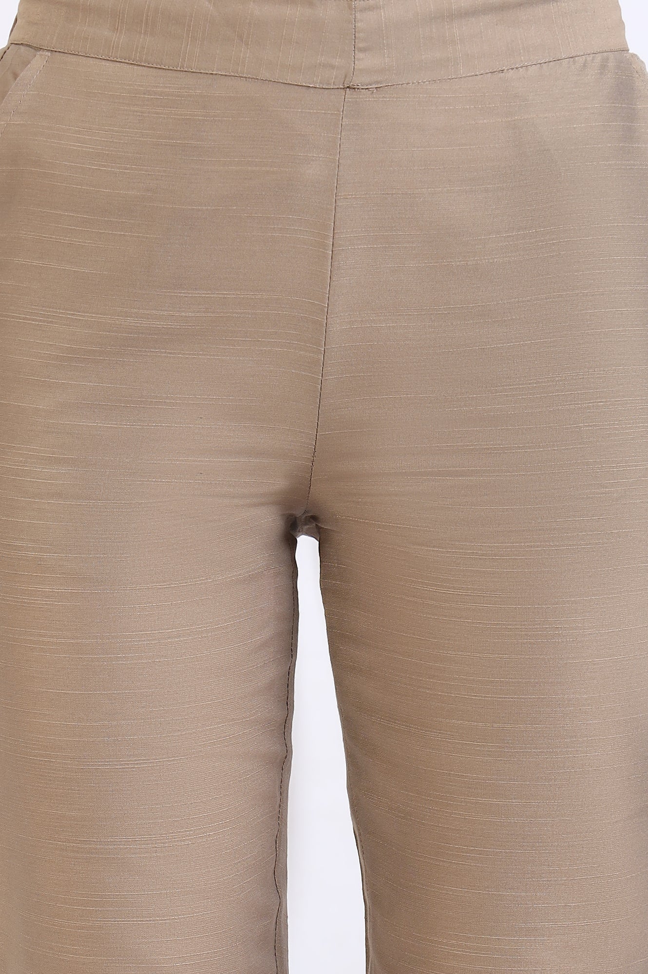 Dark Gold Solid Yarn Dyed Trousers - Image 6
