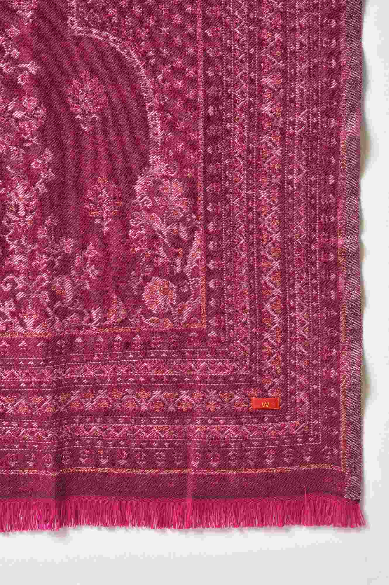 Dark Green Acrylic Floral Print Dupatta - Image 4