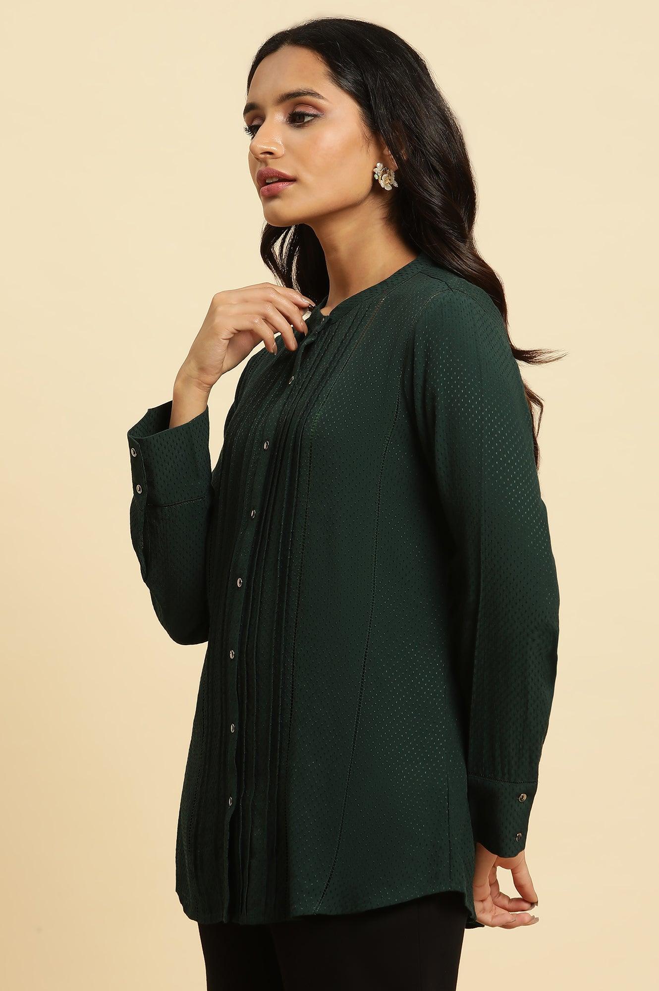 Dark Green Button Down Shirt - Image 2