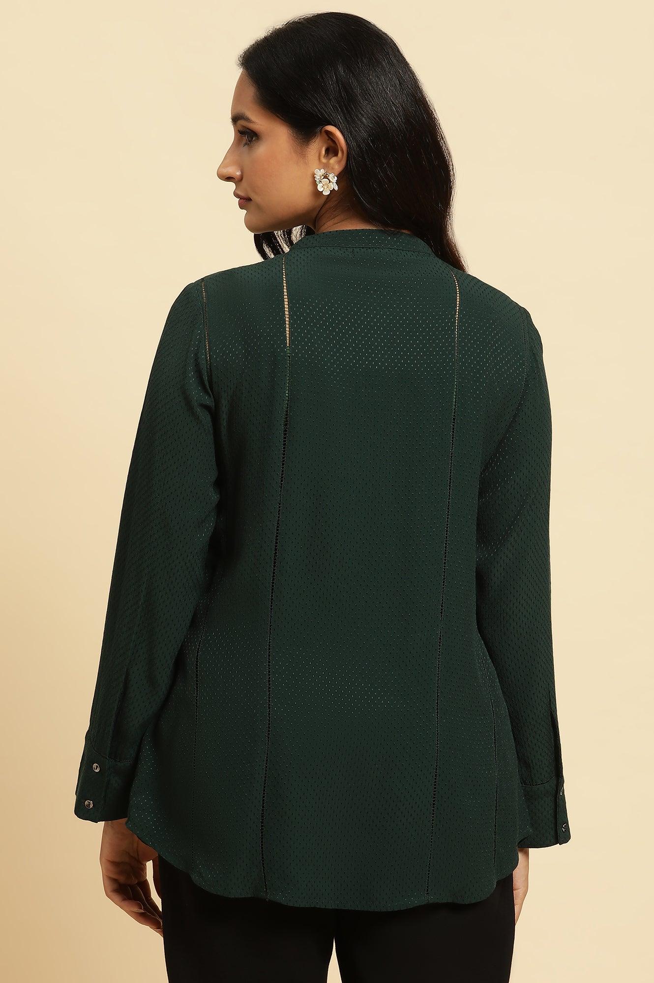 Dark Green Button Down Shirt - Image 3