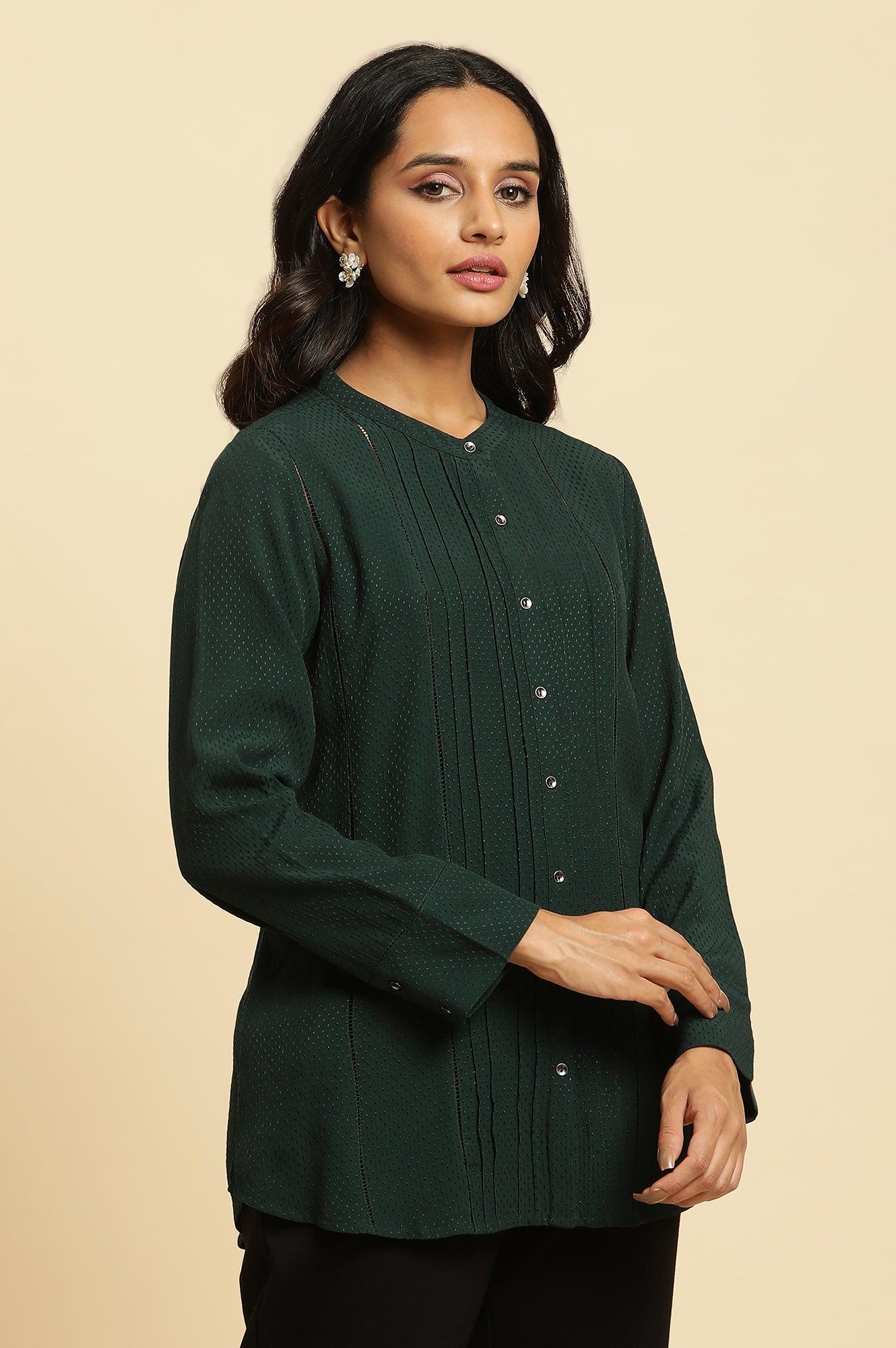 Dark Green Button Down Shirt - Image 4