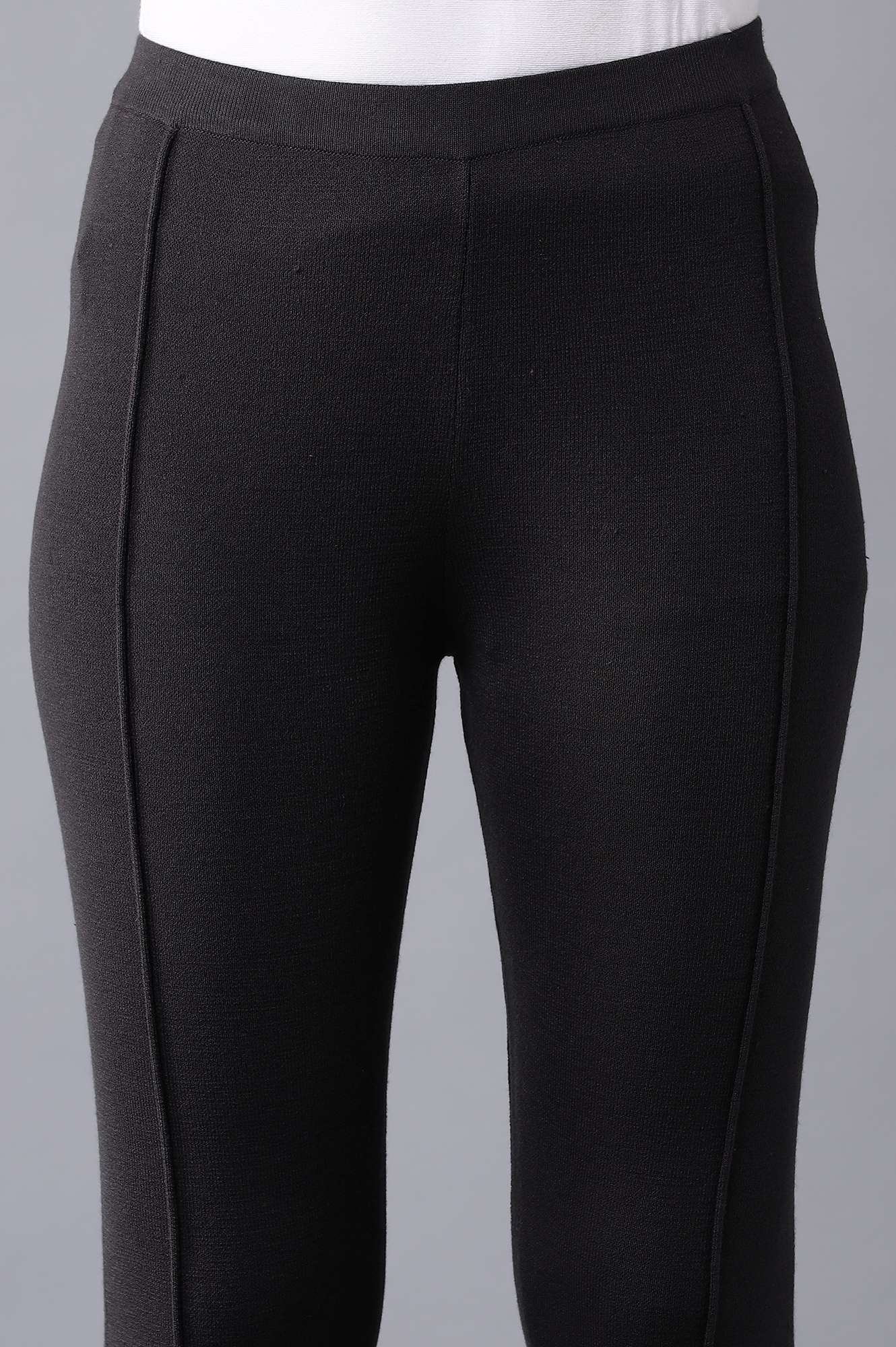 Dark Grey Tights with Pintucks - Image 6