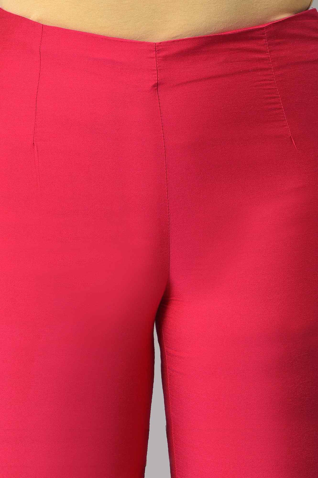 Dark Pink Women Slim Pants - Image 6